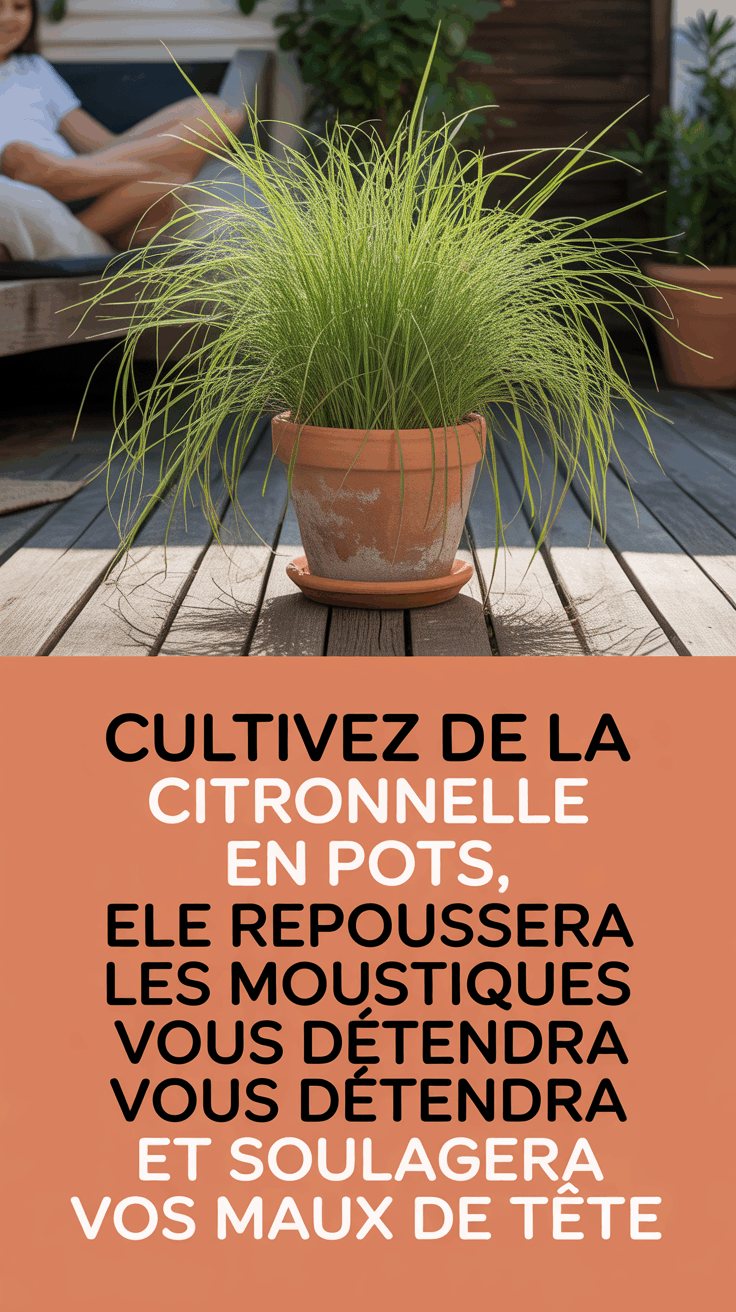 Cultivez de la citronnelle en pots, elle repoussera les moustiques, vous détendra et soulagera vos maux de tête