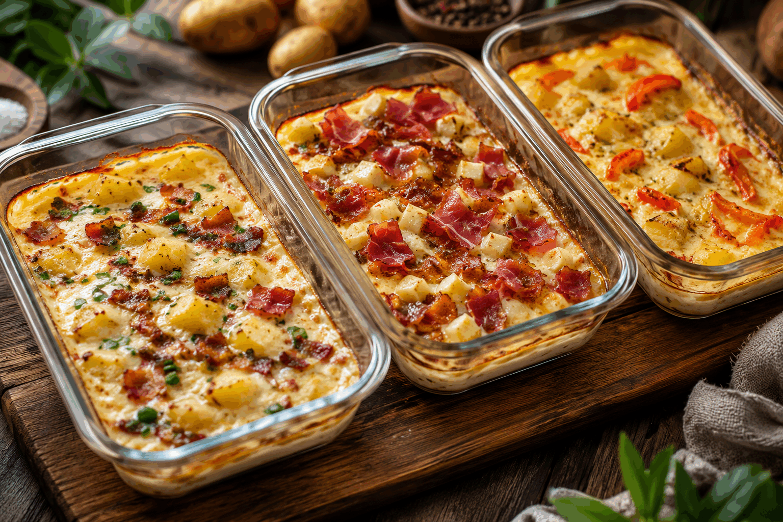 3 quiches sans pâte ni farine, prêtes en un rien de temps et tellement bonnes 😍 Description Ces trois quiches sans pâte ni farine sont légères, rapides à préparer et délicieuses. Chaque version dévoile une texture moelleuse et savoureuse, idéale pour un repas gourmand sans complexité. Parfaites pour un déjeuner, un dîner accompagné d’une salade ou même un pique-nique. Informations Temps de préparation : 15 minutes Temps de cuisson : 30 minutes Nombre de portions : 6 parts (2 parts par quiche) Difficulté : Facile Ingrédients Quiche 1 : Quiche aux épinards et chèvre 4 œufs 200 ml de crème fraîche légère 150 g d’épinards frais 100 g de fromage de chèvre frais Sel, poivre 1 pincée de muscade Quiche 2 : Quiche au jambon et emmental 4 œufs 200 ml de lait 150 g de dés de jambon blanc 100 g d’emmental râpé Sel, poivre 1 cuillère à café de moutarde à l’ancienne (facultatif) Quiche 3 : Quiche tomate, basilic et parmesan 4 œufs 200 ml de crème liquide entière 3 tomates moyennes 50 g de parmesan râpé Quelques feuilles de basilic frais Sel, poivre Préparation Préchauffe le four à 180°C (chaleur tournante si possible). Prépare la première quiche : lave et équeute les épinards. Fais-les revenir quelques minutes dans une poêle sans matière grasse puis égoutte-les bien. Dans un saladier, bats les œufs avec la crème fraîche, sale, poivre et ajoute une pincée de muscade. Incorpore les épinards et le fromage de chèvre émietté. Verse dans un moule à tarte antiadhésif ou chemisé de papier sulfurisé. Prépare la deuxième quiche : bats les œufs avec le lait, ajoute la moutarde si désiré, sale et poivre. Incorpore les dés de jambon et l’emmental râpé. Verse la préparation dans un second moule. Prépare la troisième quiche : lave et coupe les tomates en fines rondelles. Bats les œufs avec la crème liquide, sale, poivre, puis ajoute le parmesan râpé et les feuilles de basilic ciselées. Verse la moitié de la préparation dans un troisième moule, dispose les rondelles de tomates en couche, puis recouvre avec le reste du mélange aux œufs. Enfourne les trois moules simultanément et fais cuire 30 minutes environ, jusqu’à ce que les quiches soient bien dorées et fermes au toucher. Laisse tiédir quelques minutes avant de démouler délicatement et servir. Astuces Utilise des moules de taille similaire pour que les cuissons soient homogènes. Presse bien les épinards après cuisson pour éviter un excès d’eau dans la quiche. Tu peux remplacer l’emmental par du gruyère ou du comté selon tes goûts. Pour une version plus légère, privilégie la crème fraîche allégée et ajoute un peu de lait écrémé. Service Servez ces quiches tièdes ou à température ambiante, accompagnées d’une salade verte croquante, comme une salade de roquette ou de mâche. Elles sont parfaites pour un repas simple en semaine, un brunch ou une entrée gourmande lors d’un repas convivial entre amis ou en famille.