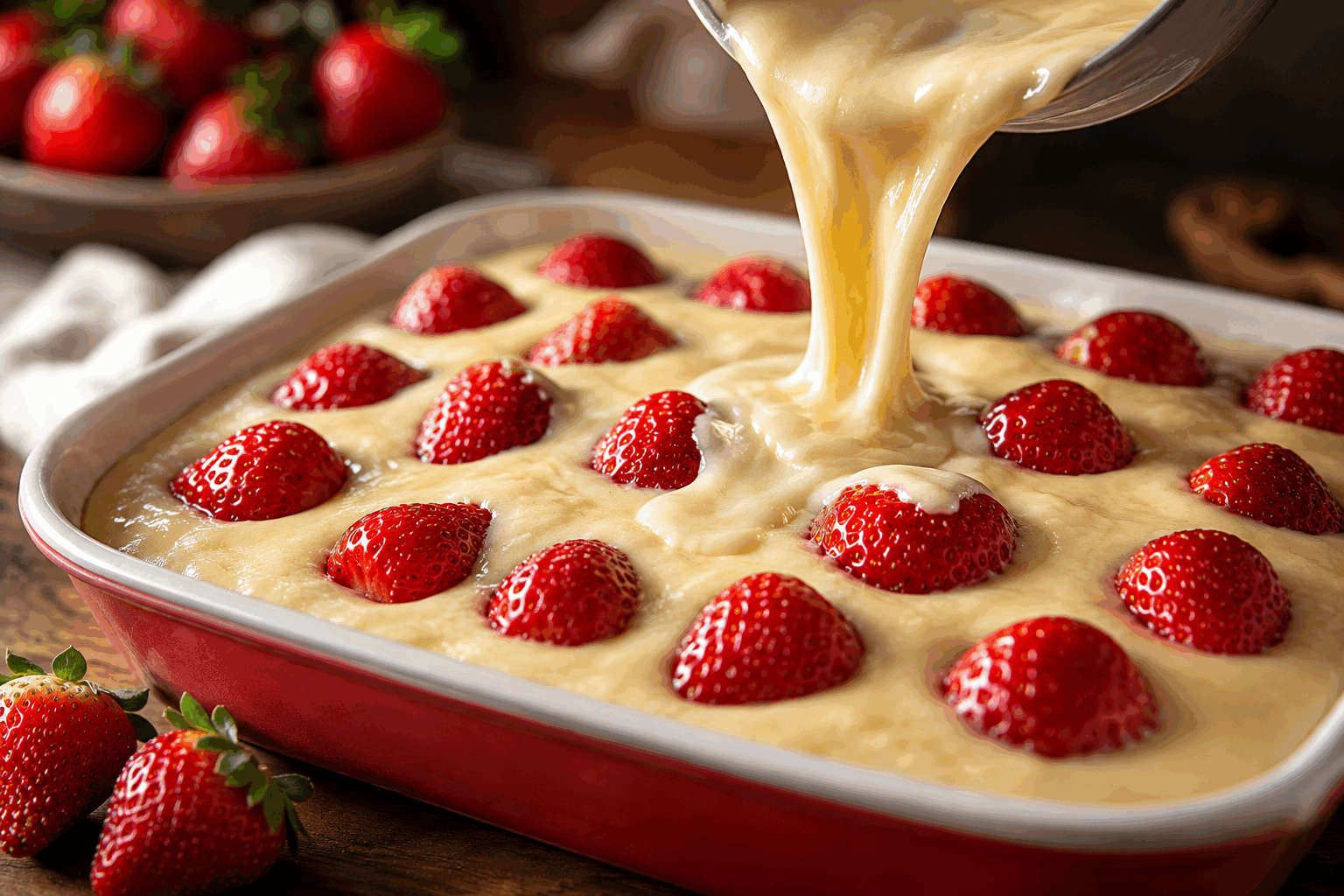5 minutes de préparation pour ce gâteau aux fraises fondant 🍓✨