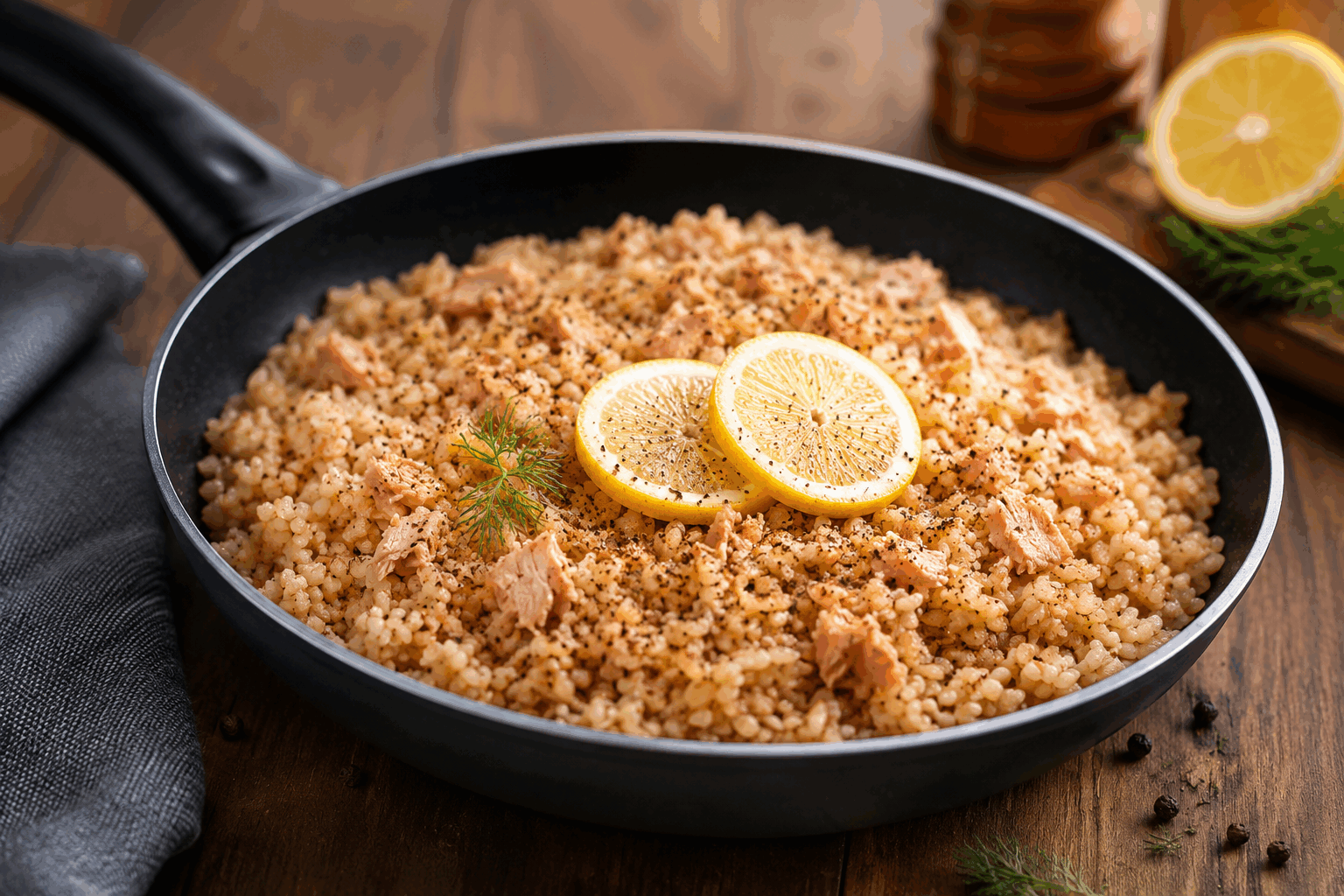 Avec 1 boîte de thon et du riz, je fais un gratin fondant en 20 min 😍 Description Ce gratin express à base de thon et de riz est une option parfaite pour un repas rapide et savoureux. Le fromage fondant ajoute une touche de crémeux, et c'est une excellente solution pour utiliser des ingrédients du placard. Parfait pour les soirs de semaine où le temps manque. Informations Temps de préparation : 10 minutes Temps de cuisson : 10 minutes Nombre de portions : 4 personnes Difficulté : Facile Ingrédients Pour le gratin 1 boîte de thon (environ 140g) 200g de riz basmati cuit 100ml de crème fraîche 100g de gruyère râpé 1 oignon moyen 1 cuillère à soupe d'huile d'olive Sel et poivre à votre goût Herbes de Provence (facultatif) Préparation Préchauffe ton four à 180°C (thermostat 6). Émince finement l'oignon. Dans une poêle, fais chauffer l'huile d'olive et fais revenir l'oignon jusqu'à ce qu'il soit translucide. Égoutte le thon et mélange-le avec le riz cuit, la crème fraîche et les oignons dans un grand bol. Assaisonne avec du sel, du poivre et des herbes de Provence. Transfère le mélange dans un plat à gratin. Saupoudre de gruyère râpé. Enfourne pendant 10 minutes ou jusqu'à ce que le fromage soit doré et fondant. Sers chaud et régale-toi ! Astuces Pour un goût plus prononcé, ajoute une cuillère à café de moutarde à la préparation de thon et de riz. Remplace le gruyère par du fromage de chèvre pour une variante plus originale. Si tu n'as pas de crème fraîche, tu peux utiliser du yaourt nature pour une version plus légère. Service Ce gratin se marie parfaitement avec une simple salade verte pour un repas léger. Il peut être servi lors d'un déjeuner rapide ou d'un dîner sans chichi. Pense à le présenter à même le plat à gratin pour une ambiance conviviale et réconfortante.
