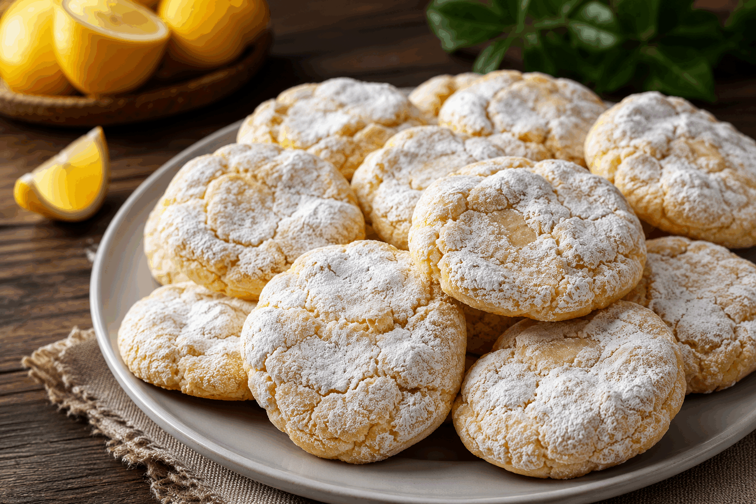 Biscuits siciliens sans farine, prêts en 5 minutes et qui fondent dans la bouche ✨ Description Ces biscuits siciliens sans farine sont une délicieuse gourmandise légère et fondante, typique de la région de Sicile. Simples et rapides à préparer, ils séduisent par leur texture moelleuse et leur goût subtil d’amandes, parfaits pour accompagner un café ou un thé à tout moment de la journée. Informations Temps de préparation : 5 minutes Temps de cuisson : 15 minutes Nombre de portions : 20 pièces Difficulté : Facile Ingrédients Pour les biscuits 200 g de poudre d’amandes 150 g de sucre glace 3 blancs d’œufs 1 cuillère à café d’extrait naturel de vanille Une pincée de sel Sucre glace supplémentaire pour la décoration Préparation Préchauffe le four à 160°C (chaleur statique) et recouvre une plaque de cuisson de papier sulfurisé. Mélange la poudre d’amandes avec le sucre glace et la pincée de sel dans un grand bol. Monte les blancs d’œufs en neige ferme avec l’extrait de vanille. Incorpore délicatement les blancs en neige au mélange poudre d’amandes-sucre, en effectuant un mouvement de bas en haut pour ne pas les casser. Dépose des petits tas de pâte (environ 2 cm de diamètre) sur la plaque, en les espaçant légèrement. Enfourne pour 15 minutes, jusqu’à ce que les biscuits soient légèrement dorés sur les bords mais encore moelleux à l’intérieur. Laisse refroidir sur une grille et saupoudre généreusement de sucre glace avant de servir. Astuces Pour une texture encore plus fondante, ne pas trop cuire les biscuits : ils doivent rester tendres au centre. Tu peux remplacer la poudre d’amandes par un mélange moitié amandes, moitié noisettes pour varier les saveurs. Conserve les biscuits dans une boîte hermétique pour préserver tout leur moelleux. Ajoute une touche de zeste de citron ou d’orange dans la pâte pour une note fraîche et parfumée. Service Servez ces biscuits siciliens sans farine en accompagnement d’un expresso ou d’un thé vert. Ils sont parfaits pour une pause gourmande ou pour conclure un repas sur une note douce et légère. Présente-les simplement dans une jolie assiette avec un voile de sucre glace pour sublimer leur élégance rustique.