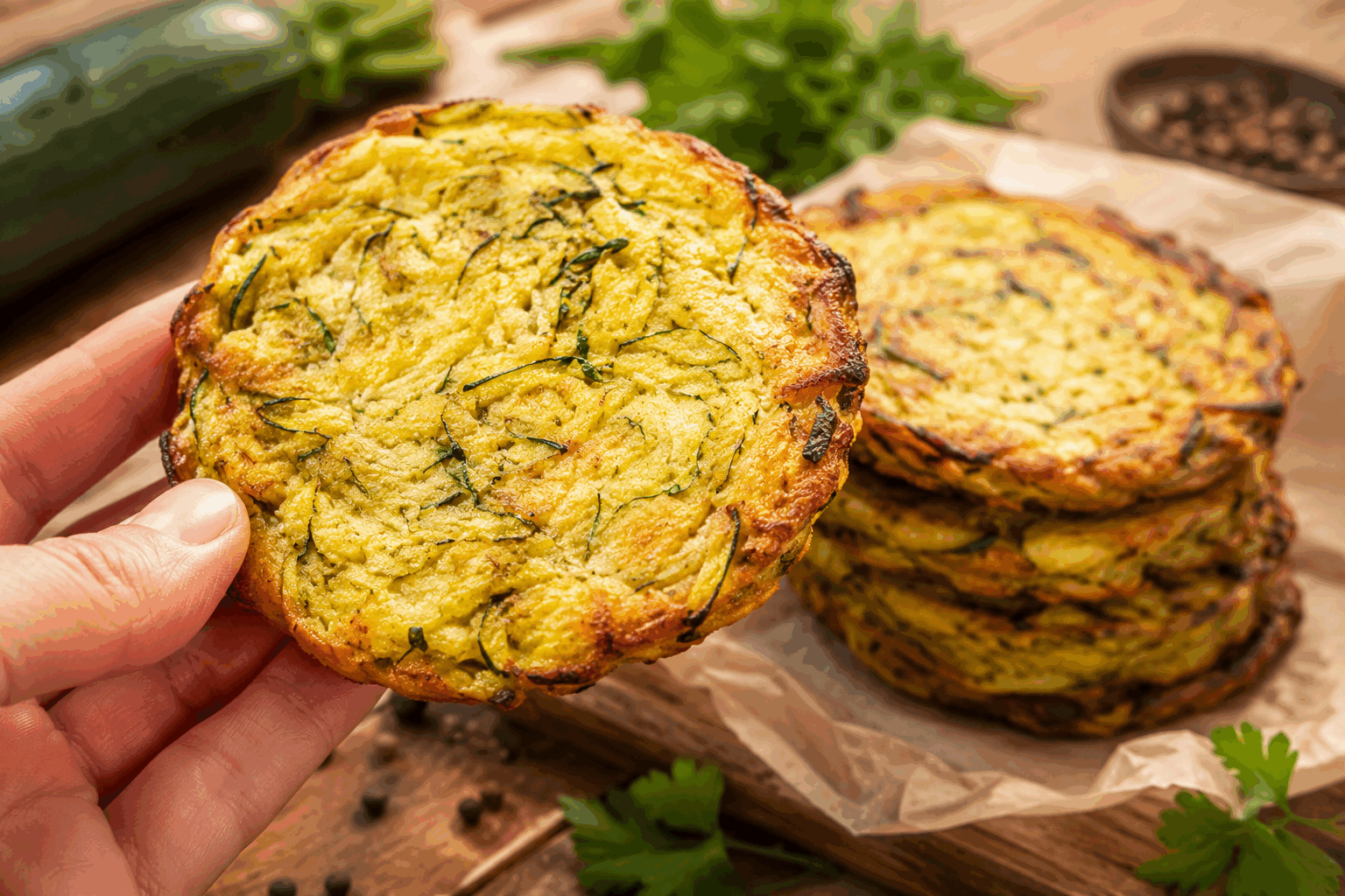 Bouchées de courgettes en 2 ingrédients, sans farine ni fromages, prêtes en 5 min 🥒✨ Description Ces bouchées légères et savoureuses mettent en valeur la douceur naturelle des courgettes, relevée simplement par un ingrédient complémentaire. Rapidement préparées, elles se dégustent à l’apéritif ou en accompagnement sain et gourmand, sans ajout de farine ni de fromage. Informations Temps de préparation : 5 minutes Temps de cuisson : 5 minutes Nombre de portions : 10 pièces Difficulté : Facile Ingrédients Pour les bouchées 200 g de courgettes 2 œufs 1 pincée de sel 1 pincée de poivre 1 cuillère à soupe d’huile d’olive (pour la cuisson) Préparation Lave les courgettes, puis râpe-les finement sans les éplucher. Dans un saladier, bats les œufs avec le sel et le poivre. Ajoute les courgettes râpées aux œufs, puis mélange bien pour obtenir une préparation homogène. Chauffe l’huile d’olive dans une poêle à feu moyen. Verse de petites cuillerées de préparation dans la poêle pour former des bouchées. Fais cuire 2 à 3 minutes de chaque côté jusqu’à ce qu’elles soient dorées et bien prises. Égoutte sur du papier absorbant si besoin et sers immédiatement. Astuces Pour éviter que les bouchées soient trop humides, presse légèrement les courgettes râpées avant de les mélanger aux œufs. Tu peux ajouter un peu d’herbes fraîches (ciboulette, persil) pour plus de saveur sans complexifier la recette. Pour une cuisson uniforme, ne surcharge pas la poêle et espace bien les bouchées. Ces bouchées se dégustent aussi bien chaudes que tièdes, parfaites pour un apéritif express. Service Présente ces bouchées sur un plateau, accompagnées d’une sauce au yaourt citronné ou d’un coulis de tomates fraîches pour relever leur douceur. Elles conviennent particulièrement pour un apéritif léger ou un déjeuner rapide, avec une salade verte croquante.