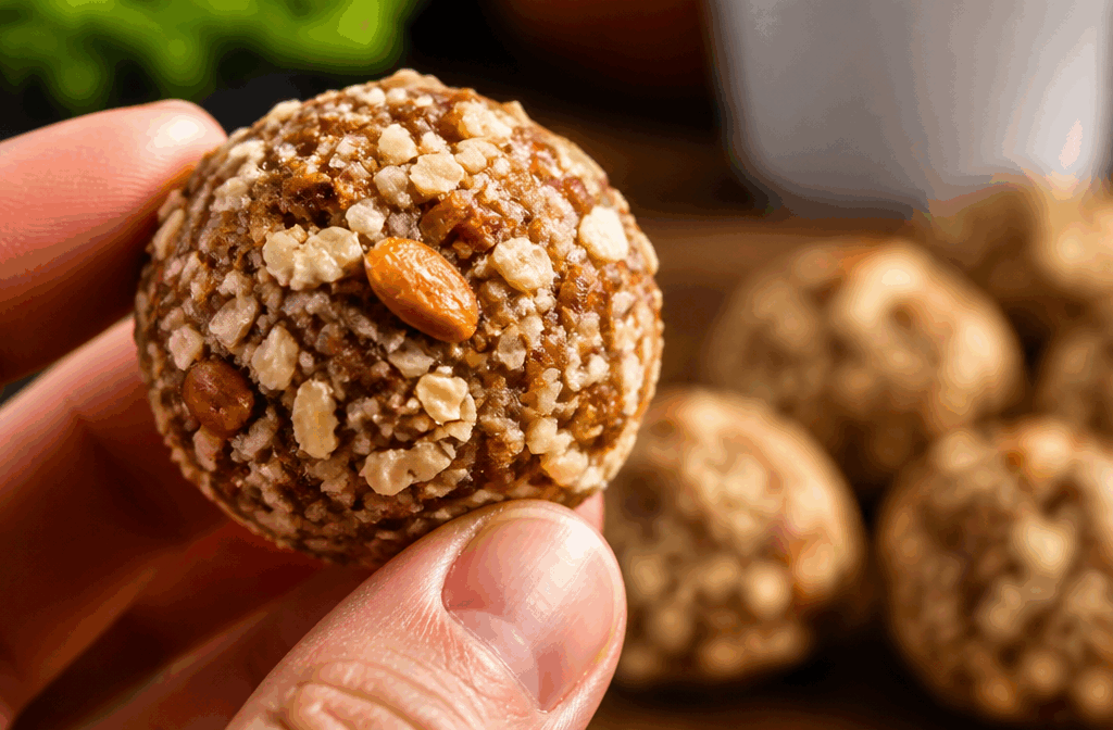 Boules énergétiques sans gluten en 2 ingrédients, parfaites pour le boulot ou l’école ✨ Description Ces boules énergétiques gourmandes et simples sont parfaites pour une pause saine au bureau ou à l’école. Sans gluten et composées uniquement de deux ingrédients naturels, elles offrent une texture moelleuse et un goût légèrement sucré qui plaît à tous. Idéales pour un encas rapide et nutritif, elles se préparent en un rien de temps. Informations Temps de préparation : 10 minutes Temps de cuisson : 0 minute (pas de cuisson) Nombre de portions : 12 boules Difficulté : Facile Ingrédients Ingrédients principaux 200 g de dattes dénoyautées 100 g de noix de coco râpée (non sucrée) Préparation Place les dattes dans un robot culinaire et mixe jusqu’à obtenir une pâte collante et homogène. Ajoute la noix de coco râpée à la pâte de dattes et mixe à nouveau jusqu’à ce que le mélange soit bien incorporé et commence à former une boule. Avec les mains légèrement humides, forme des petites boules d’environ 3 cm de diamètre. Dispose les boules sur une assiette ou un plat, puis réserve au réfrigérateur pendant au moins 30 minutes pour qu’elles se raffermissent. Conserve les boules énergétiques dans une boîte hermétique au frais jusqu’à 5 jours. Astuces Pour faciliter le mixage, trempe les dattes dans de l’eau tiède pendant 10 minutes si elles sont un peu sèches. Varie les noix de coco avec des noisettes ou des amandes finement broyées pour changer légèrement la texture. Ajoute une pincée de sel ou de cannelle pour relever subtilement le goût. Si la pâte est trop collante, ajoute un peu plus de noix de coco râpée pour ajuster la consistance. Service Servez ces boules énergétiques fraîches en encas lors de la pause déjeuner, au goûter ou lors d’une matinée chargée. Elles s’accompagnent très bien d’une boisson chaude comme un thé ou un café, et peuvent également être glissées dans une boîte à lunch pour un snack rapide et sain.