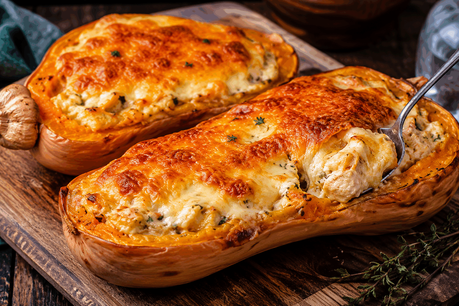 Butternut gratinée à la crème de champignons : ça fond en bouche 😍