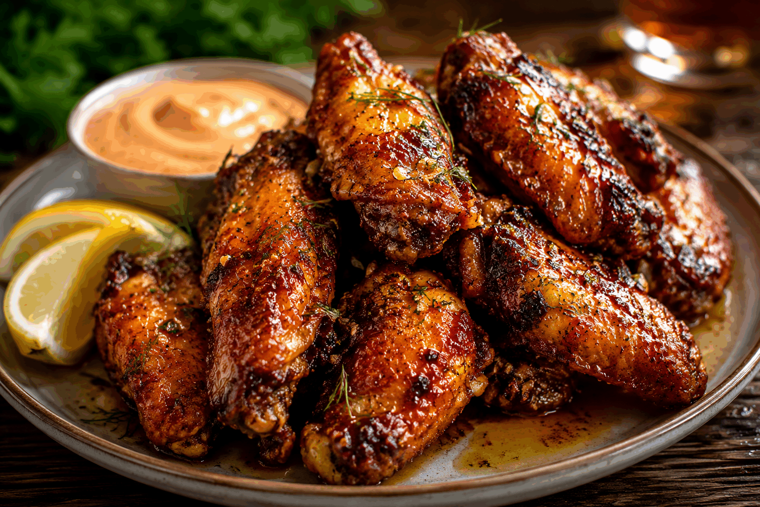 Ces ailes croustillantes au beurre citron, prêtes en 15 minutes, vont vous étonner 😍 Description Ces ailes de poulet allient une texture croustillante à un goût vif et doux grâce au beurre citronné qui les nappe généreusement. Faciles et rapides à préparer, elles sont idéales pour un apéritif convivial ou un repas improvisé gourmand. Leur saveur fraîche et beurrée ravira toutes les papilles. Informations Temps de préparation : 5 minutes Temps de cuisson : 10 minutes Nombre de portions : 4 personnes (12 ailes) Difficulté : Facile Ingrédients Pour les ailes de poulet 12 ailes de poulet 1 cuillère à soupe d'huile d'olive 1 cuillère à café de paprika doux 1/2 cuillère à café de sel 1/4 cuillère à café de poivre noir moulu 1 cuillère à soupe de farine (optionnel, pour plus de croustillant) Pour le beurre citron 50 g de beurre doux 1 citron jaune (zeste et jus) 1 gousse d'ail écrasée 1 cuillère à soupe de persil frais haché Une pincée de sel Poivre noir fraîchement moulu Préparation Préchauffe le four à 220°C en mode chaleur tournante ou préchauffe une poêle à feu moyen-vif. Si tu veux un croustillant supplémentaire, mélange les ailes avec la farine, le paprika, le sel et le poivre. Sinon, assaisonne simplement avec paprika, sel et poivre. Badigeonne les ailes avec l'huile d'olive pour bien les enrober. Dispose les ailes sur une plaque recouverte de papier cuisson ou dans la poêle chaude. Enfourne pour 10 minutes ou fais cuire à la poêle en les retournant régulièrement jusqu’à ce qu’elles soient bien dorées et croustillantes. Pendant ce temps, fais fondre doucement le beurre dans une petite casserole. Ajoute l’ail pressé, le zeste et le jus de citron, le persil, sale légèrement et poivre. Mélange bien et retire du feu. Une fois les ailes cuites, dépose-les dans un grand saladier, puis verse le beurre citron par-dessus. Mélange délicatement pour bien les enrober de cette sauce parfumée. Astuces Pour des ailes encore plus croustillantes, sèche-les soigneusement avant l’assaisonnement avec du papier absorbant. Tu peux remplacer le citron jaune par du citron vert pour une saveur plus acidulée. Si tu n’as pas de persil frais, une pincée d’herbes de Provence ou de coriandre fraîche conviendra aussi. Accompagne d’une sauce au yaourt ou d’un guacamole léger pour équilibrer la puissance du citron et du beurre. Service Sers ces ailes croustillantes au beurre citron en apéritif entre amis ou en plat principal léger accompagné d’une salade verte croquante et de quartiers de citron. Leur saveur fraîche et leur texture gourmande feront sensation lors d’un dîner improvisé ou d’un repas convivial.