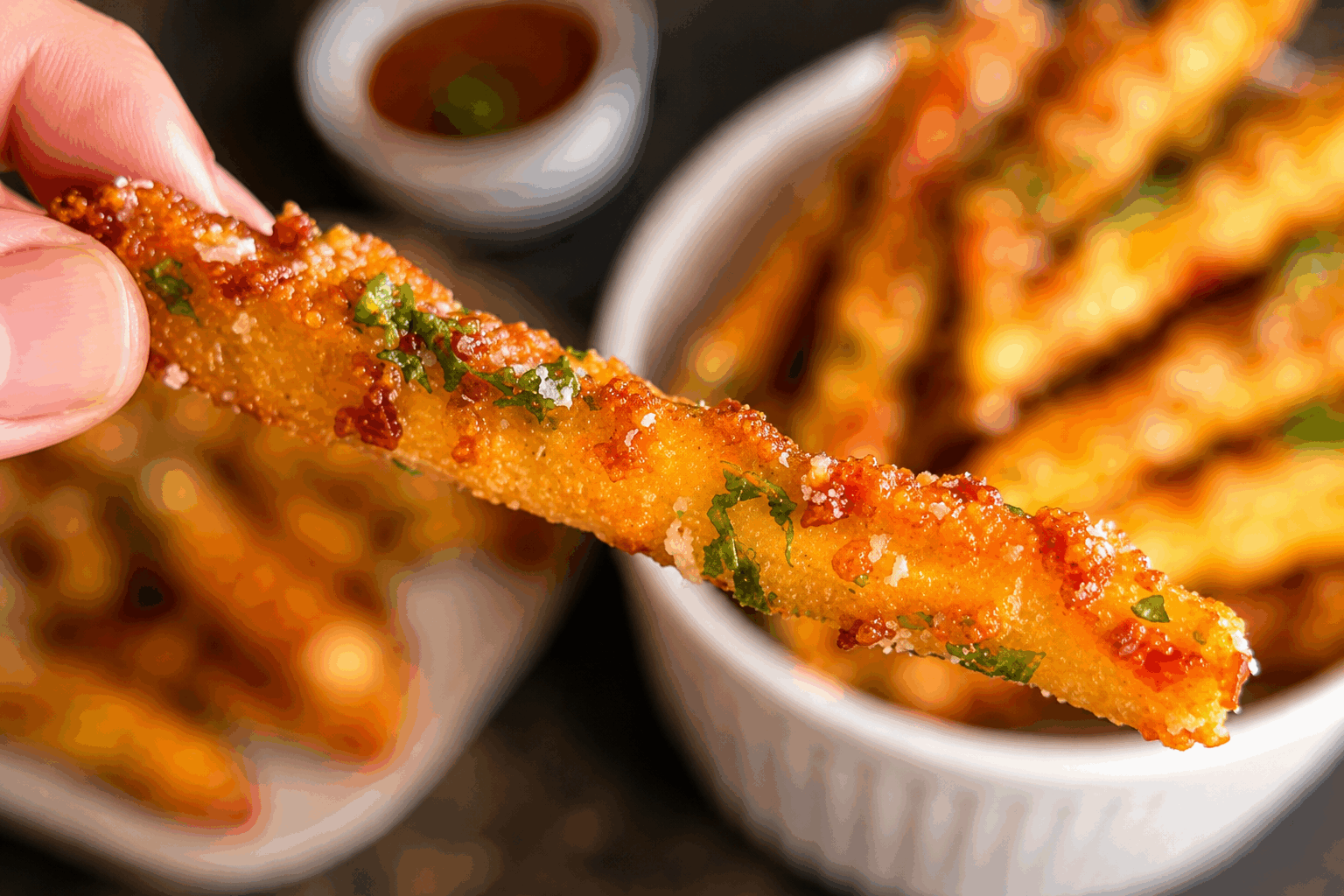 Ces frites pizza croustillantes en 5 minutes vont devenir votre apéro préféré 🔥🍕 Description Découvrez ces frites pizza croustillantes, un apéritif gourmand et rapide à préparer, mêlant la texture croquante des frites à la saveur intense de la pizza. Parfaites pour un apéro convivial ou une soirée improvisée, ces bouchées savoureuses séduiront petits et grands grâce à leur mélange de fromage fondu, sauce tomate et épices italiennes. Informations Temps de préparation : 3 minutes Temps de cuisson : 5 minutes Nombre de portions : 4 personnes (environ 20 pièces) Difficulté : Facile Ingrédients Pour les frites croustillantes 400 g de pommes de terre surgelées, frites prêtes à cuire 1 cuillère à soupe d'huile d'olive 1/2 cuillère à café de sel Pour la garniture pizza 80 g de sauce tomate cuisinée (type sauce pizza) 100 g de mozzarella râpée 50 g de jambon de Parme ou chorizo coupé en petits morceaux 1 cuillère à café d’origan séché Quelques feuilles de basilic frais (facultatif) Poivre noir du moulin, au goût Préparation Préchauffe le four à 220°C en mode chaleur tournante. Dispose les frites sur une plaque recouverte de papier cuisson, arrose-les légèrement d’huile d’olive et saupoudre de sel. Enfourne pour 5 minutes ou jusqu’à ce qu’elles soient bien dorées et croustillantes. Pendant ce temps, mélange la sauce tomate avec l’origan et un peu de poivre. Sors la plaque du four, répartis les frites en une seule couche, puis étale la sauce tomate par petites touches sur chaque frite. Parseme immédiatement de mozzarella râpée et dispose les morceaux de jambon ou chorizo dessus. Remets la plaque au four pour 2 à 3 minutes, juste le temps que le fromage fonde et devienne légèrement doré. Sors les frites pizza croustillantes du four, ajoute quelques feuilles de basilic frais si désiré, puis sers immédiatement. Astuces Pense à utiliser des frites surgelées de bonne qualité pour un croustillant optimal en seulement 5 minutes. Pour une version végétarienne, remplace la viande par des champignons finement hachés ou des olives noires. Pour un goût plus intense, ajoute une pincée de piment d'Espelette ou un filet d’huile pimentée avant de servir. Si tu veux préparer à l’avance, cuis les frites sans garniture et ajoute la sauce et le fromage juste avant de servir. Service Présente ces frites pizza en apéritif sur un grand plat de service avec des piques en bois pour faciliter la dégustation. Accompagne-les d’une salade verte bien fraîche ou de légumes croquants en bâtonnets pour équilibrer l’ensemble. Elles sont idéales pour une soirée entre amis ou un match devant la télé !