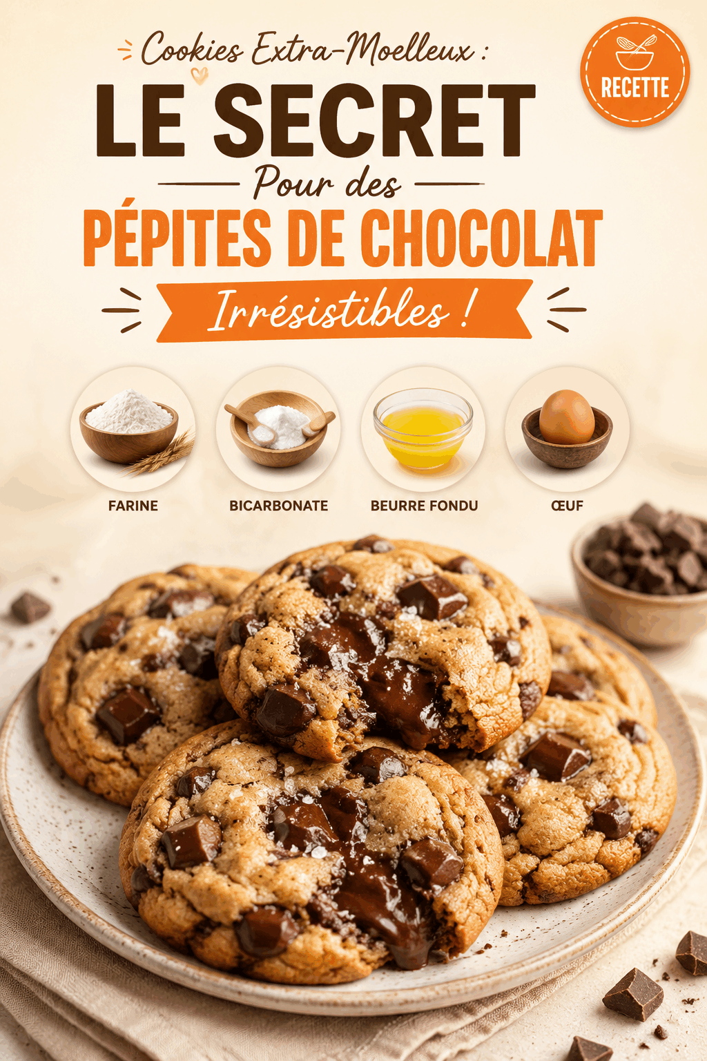 Cookies Extra-Moelleux : Le Secret Pour des Pépites de Chocolat Irrésistibles !