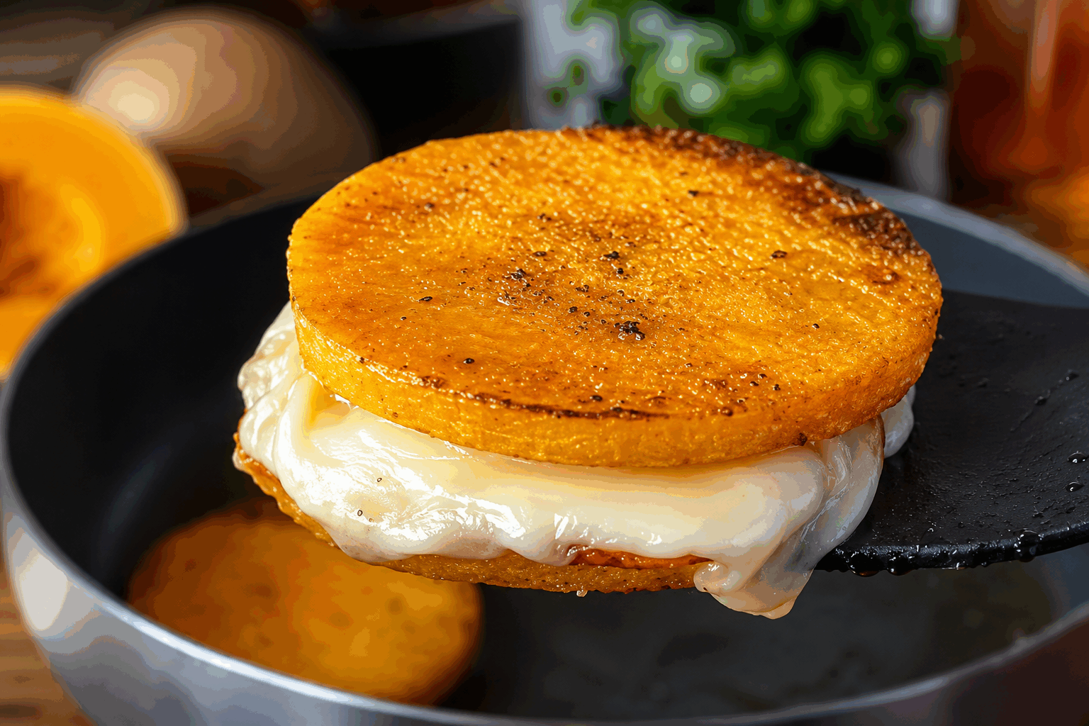 Croque butternut : 3 ingrédients, 5 minutes pour un repas qui fond en bouche ✨👌 Description Ce croque butternut est une version douce et gourmande du classique croque-monsieur, où la courge butternut fond en bouche pour offrir une texture fondante et un goût légèrement sucré. Facile et rapide à préparer, ce plat est parfait pour un déjeuner ou un dîner express sain et délicieux. Informations Temps de préparation : 3 minutes Temps de cuisson : 5 minutes Nombre de portions : 2 pièces Difficulté : Facile Ingrédients Pour le croque 4 tranches de pain de mie 150 g de butternut râpé ou finement coupé en julienne 80 g de fromage à raclette ou mozzarella Sel et poivre du moulin Beurre doux (pour tartiner le pain) Préparation Préchauffe une poêle antiadhésive à feu moyen. Tartine légèrement de beurre une face de chaque tranche de pain de mie. Sur la face non beurrée de deux tranches, répartis uniformément le butternut râpé, sale et poivre délicatement. Ajoute le fromage sur le butternut, puis recouvre avec les deux autres tranches de pain, face beurrée à l’extérieur. Dépose les croques dans la poêle et fais-les cuire 2 à 3 minutes de chaque côté, jusqu’à obtenir une belle coloration dorée et un fromage fondu. Appuie légèrement avec une spatule pour bien souder le croque pendant la cuisson. Astuces Pour une version plus fondante, privilégie un fromage à pâte fondante comme la mozzarella ou la raclette. Si tu n’as pas de butternut râpé, utilise un restant de purée de courge légèrement assaisonnée. Veille à ne pas trop cuire pour garder le croque croustillant à l’extérieur et fondant à l’intérieur. Accompagne ce croque d’une salade verte ou d’une soupe légère pour un repas équilibré. Service Servez ce croque butternut bien chaud, accompagné d’une salade de roquette ou d’un mesclun assaisonné d’une vinaigrette légère. Idéal pour un déjeuner rapide mais savoureux ou un dîner réconfortant en semaine.