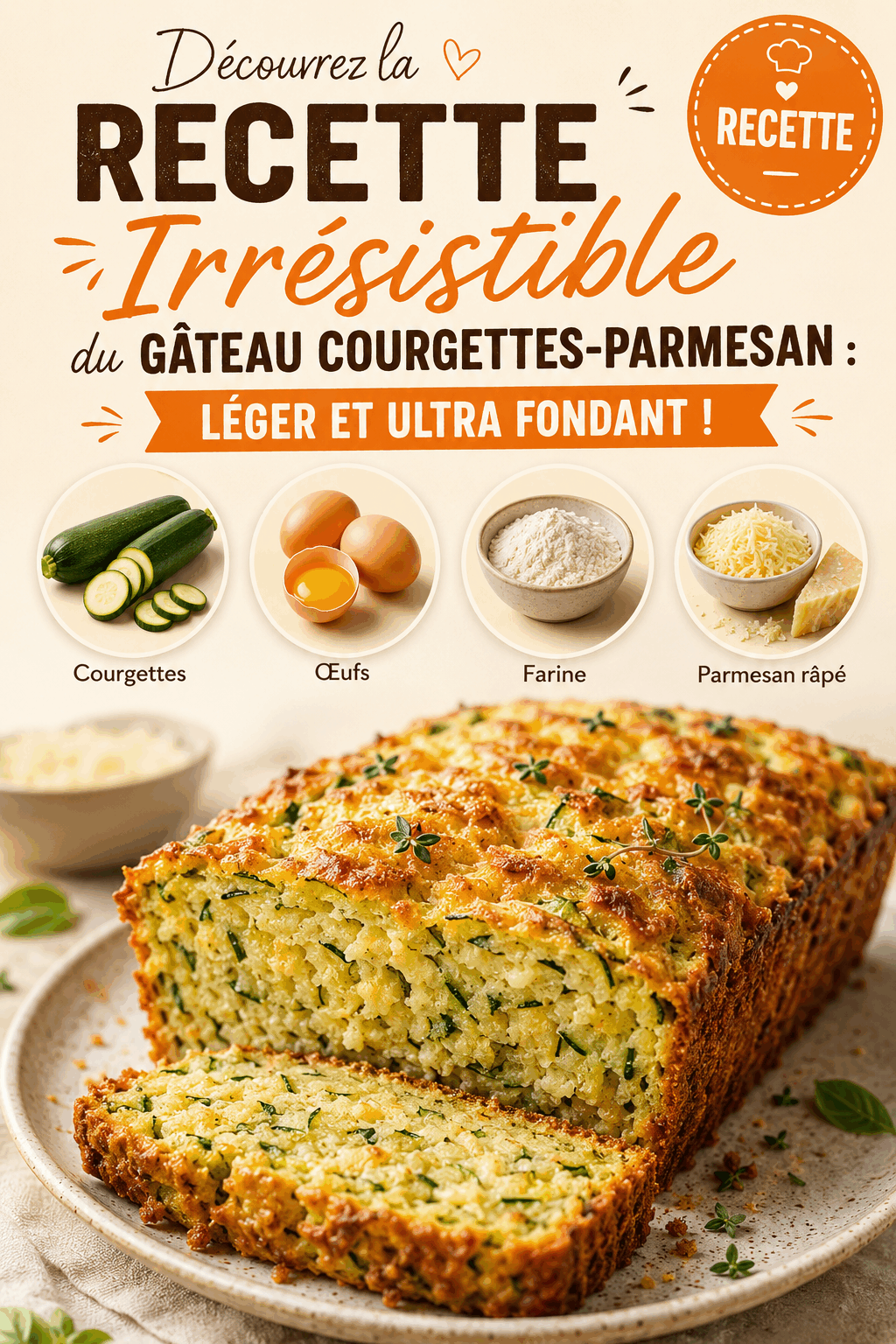 Découvrez la Recette Irrésistible du Gâteau Courgettes-Parmesan : Léger et Ultra Fondant !