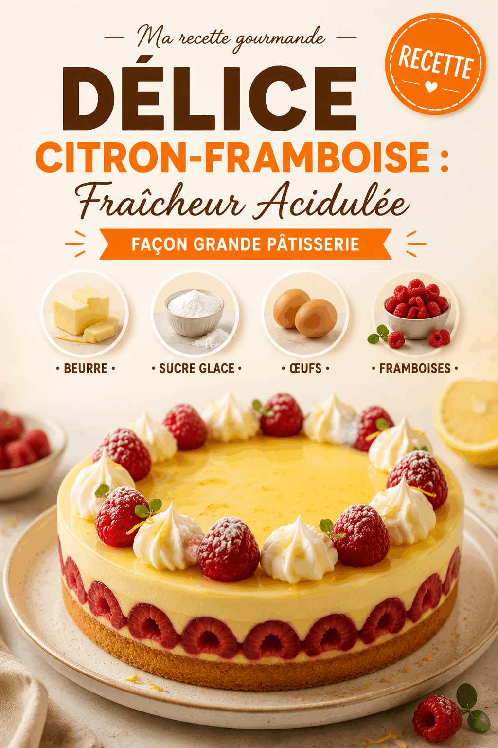 Délice Citron-Framboise : Fraîcheur Acidulée façon Grande Pâtisserie
