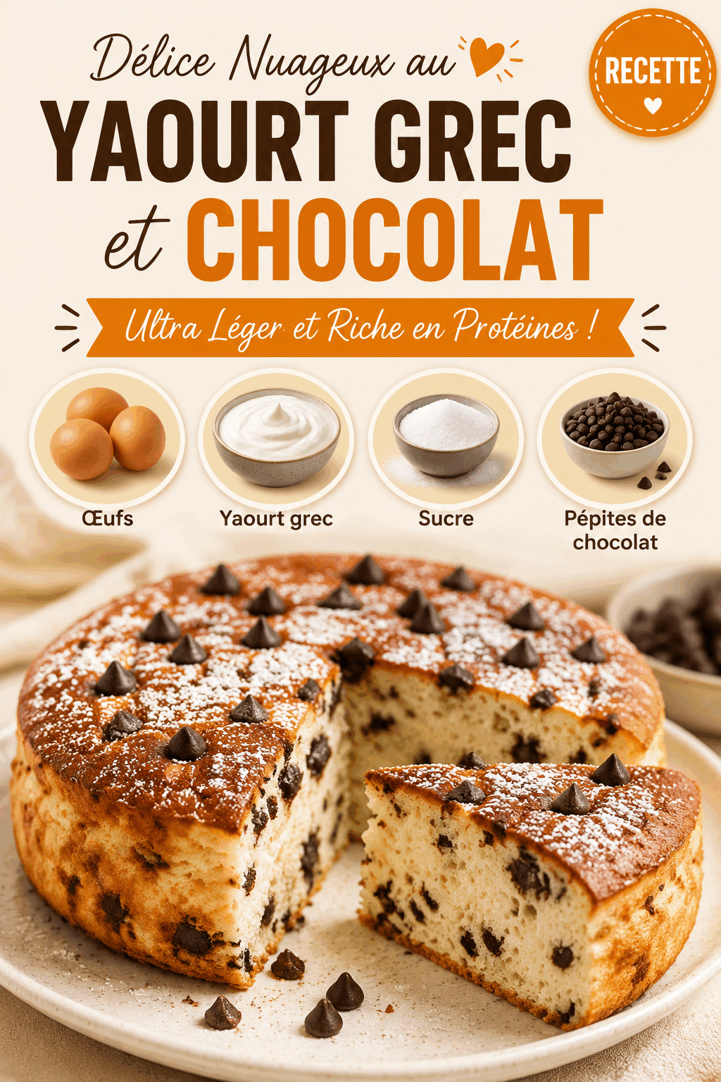 Délice Nuageux au Yaourt Grec et Chocolat : Ultra Léger et Riche en Protéines !
