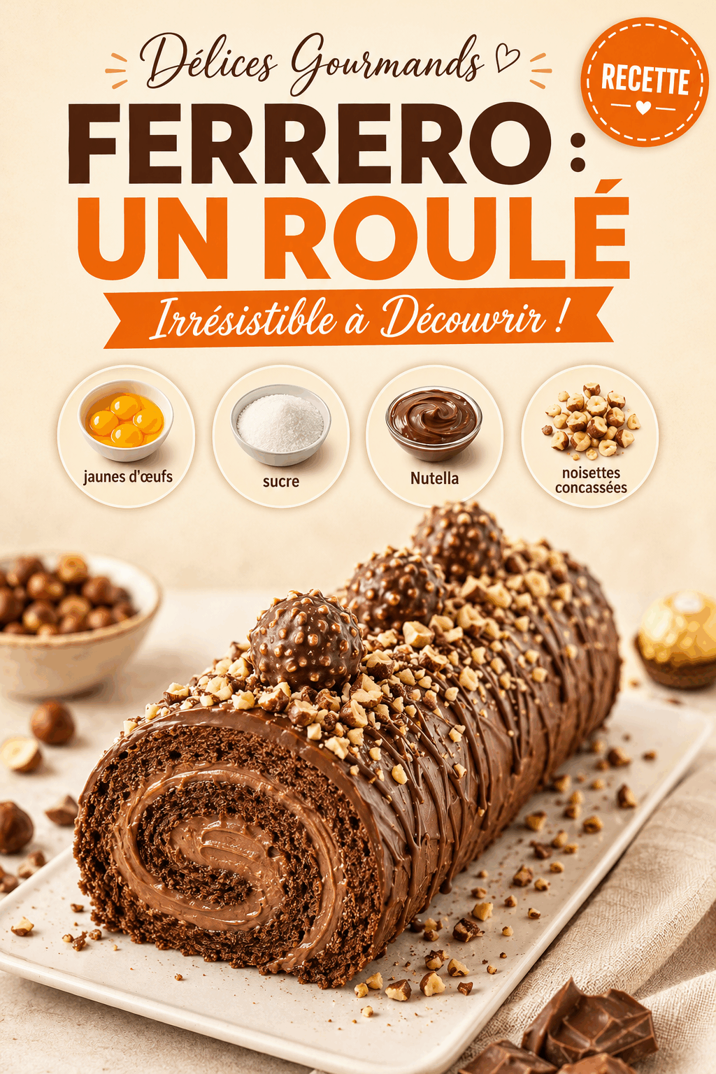 Délices Gourmands Ferrero : Un Roulé Irrésistible à Découvrir !