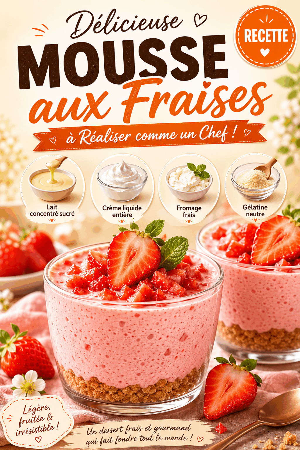 Délicieuse Mousse aux Fraises à Réaliser comme un Chef !