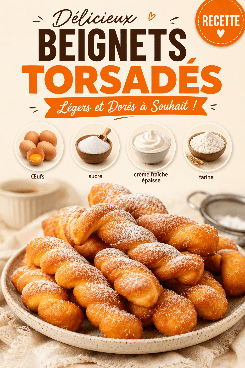 Délicieux Beignets Torsadés : Légers et Dorés à Souhait !