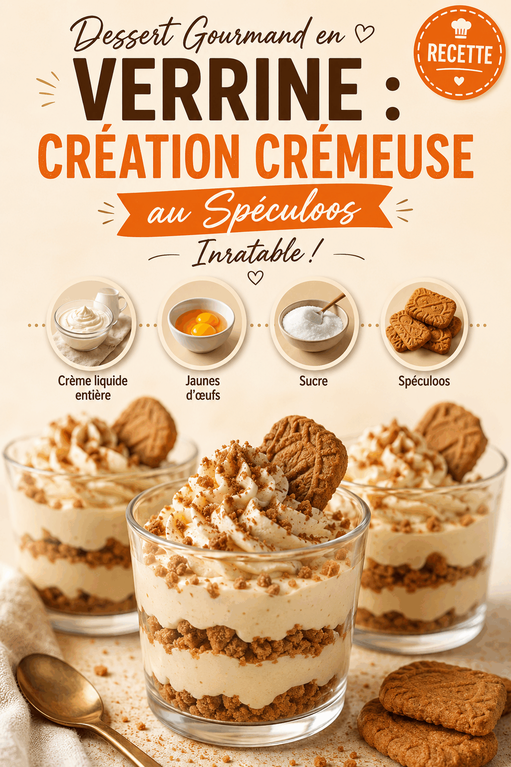Dessert Gourmand en Verrine : Création Crémeuse au Spéculoos Inratable !