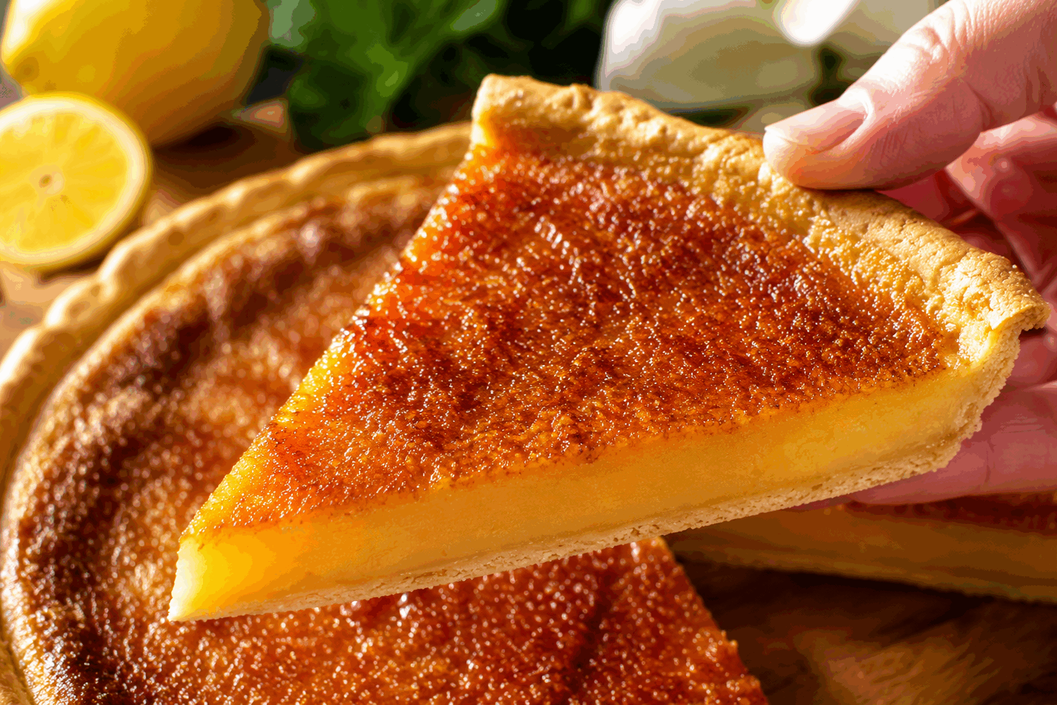 Gâteau au citron façon crème brûlée : le secret qui fait fondre tout le monde 🍋 Description Ce gâteau associe la légèreté et la fraîcheur du citron à la texture délicate et fondante d’une crème brûlée. Sa surface caramélisée apporte un contraste croquant qui sublime chaque bouchée acidulée, parfaite pour les amateurs de desserts raffinés. Idéal pour une occasion spéciale ou pour épater vos invités lors d’un goûter gourmand. Informations Temps de préparation : 20 minutes Temps de cuisson : 50 minutes Nombre de portions : 8 personnes Difficulté : Moyenne Ingrédients Pour le gâteau au citron 120 g de beurre doux, fondu 150 g de sucre en poudre 3 œufs entiers 160 g de farine de blé 1 sachet de levure chimique (environ 10 g) Le zeste finement râpé de 2 citrons 50 ml de jus de citron frais 1 pincée de sel Pour la crème brûlée citronnée 20 cl de crème liquide entière 3 jaunes d’œufs 50 g de sucre en poudre Le zeste d’1 citron Un peu de sucre cassonade pour caraméliser Préparation Préchauffe le four à 160°C (chaleur tournante de préférence). Dans un grand saladier, fouette le beurre fondu avec le sucre jusqu’à obtenir un mélange lisse. Ajoute les œufs un à un en mélangeant bien entre chaque ajout. Incorpore la farine tamisée avec la levure et la pincée de sel, mélange délicatement sans trop travailler la pâte. Ajoute le zeste et le jus des citrons puis mélange une dernière fois. Verse la pâte dans un moule à charnière préalablement beurré et fariné (ou chemisé de papier cuisson). Enfourne pour 30 à 35 minutes. Vérifie la cuisson avec la pointe d’un couteau qui doit ressortir sèche. Laisse refroidir complètement dans le moule. Pendant ce temps, prépare la crème brûlée : dans une casserole, chauffe doucement la crème avec le zeste de citron sans la faire bouillir. Dans un bol, fouette les jaunes d’œufs avec le sucre jusqu’à ce que le mélange blanchisse. Verse la crème chaude sur les œufs en filet tout en mélangeant pour tempérer, puis reverse le tout dans la casserole et fais épaissir à feu doux sans cesser de remuer jusqu’à ce que la crème nappe une cuillère (ne pas faire bouillir). Une fois la crème brûlée refroidie, démoule le gâteau, puis étale cette crème sur la surface en couche généreuse et uniforme. Réfrigère 1 heure minimum pour que la crème prenne bien. Juste avant de servir, saupoudre la surface d’une fine couche de cassonade puis caramélise avec un chalumeau de cuisine jusqu’à obtenir une croûte dorée et croustillante. Astuces Pour un goût plus intense, utilise des citrons bio afin de pouvoir aussi zester la peau sans risque. Ne fouette pas trop la pâte pour éviter qu’elle ne devienne élastique et que le gâteau soit trop compact. Si tu n’as pas de chalumeau, passe rapidement le gâteau sous le grill très chaud du four en surveillant de près. Prépare le gâteau la veille pour laisser assez de temps à la crème de bien se figer et d’exprimer ses saveurs. Service Dresse le gâteau sur un plat de service élégant. Accompagne-le d’un thé vert ou d’un café léger pour équilibrer l’acidité. Ce dessert est parfait pour clôturer un repas estival ou pour agrémenter un goûter raffiné entre amis ou en famille.