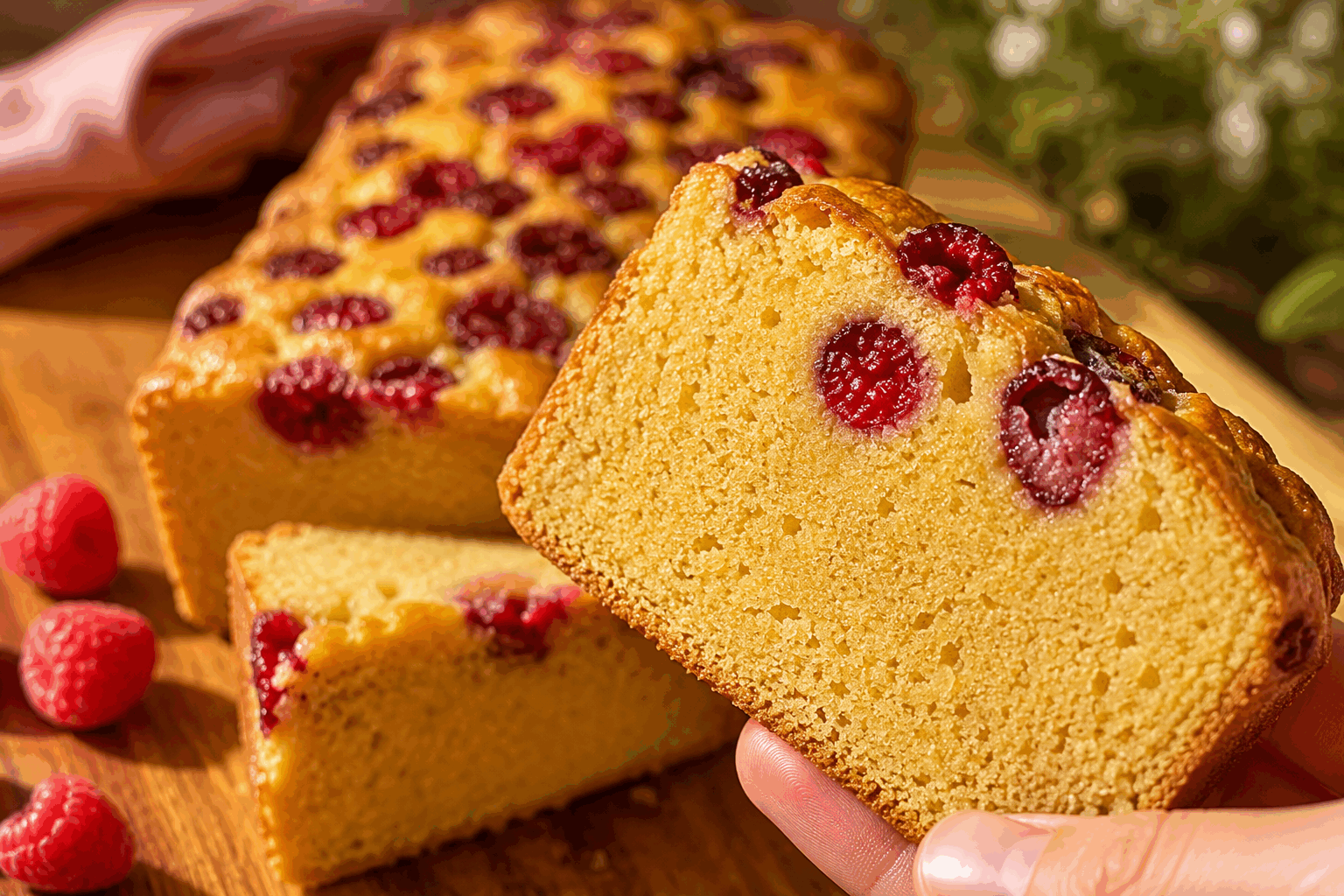 Gâteau aux framboises sans farine : 5 ingrédients, il fond en bouche ✨