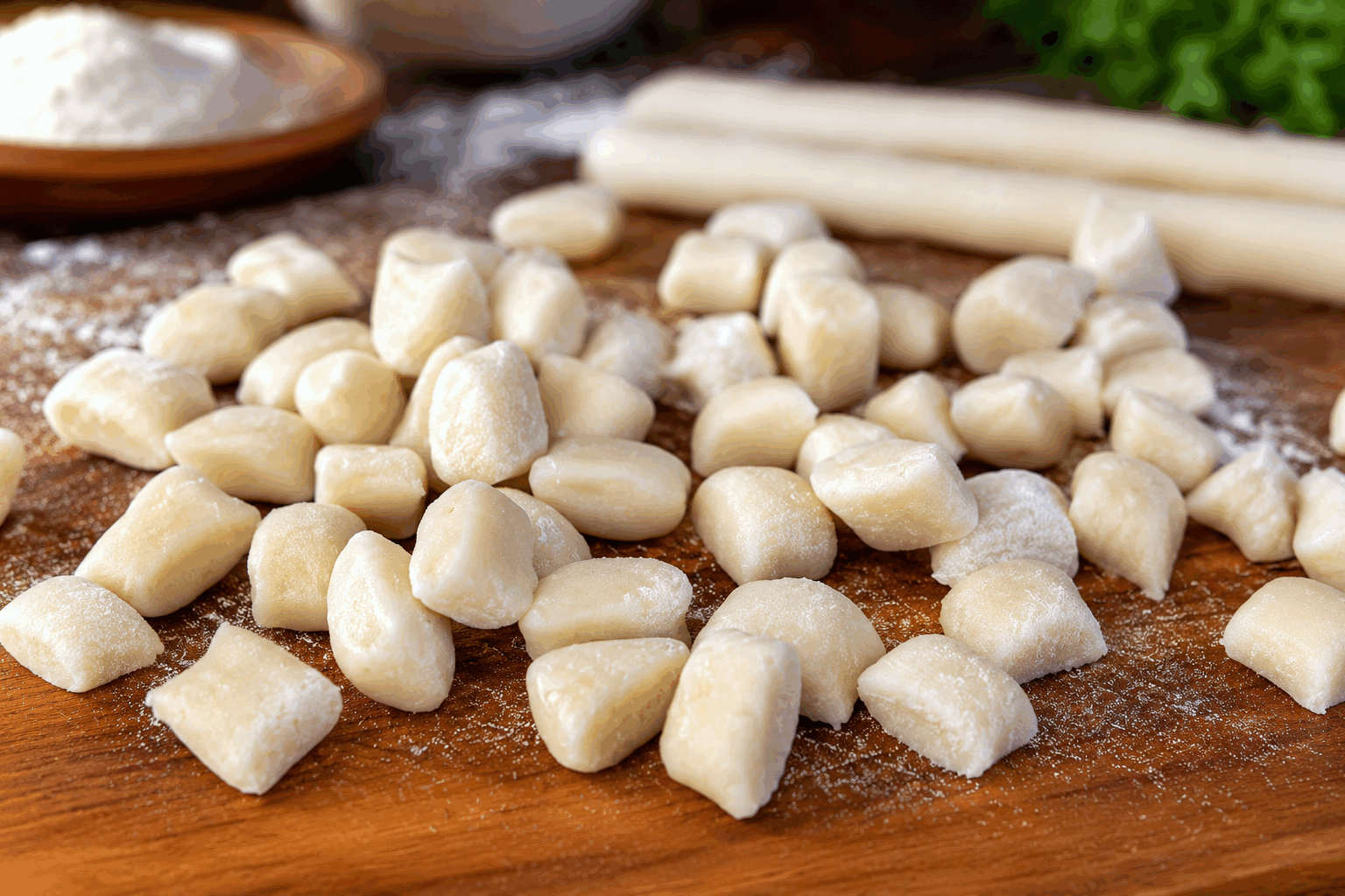 Gnocchis maison en 2 ingrédients, sans œufs ni pommes de terre, prêts en un rien de temps ✨ Description Ces gnocchis originaux et légers sont préparés uniquement avec de la farine et du fromage blanc, sans œufs ni pommes de terre. Leur texture moelleuse et délicate se marie parfaitement avec une sauce tomate maison ou un simple beurre noisette. Rapides à réaliser, ils conviennent à un repas convivial ou une envie de cuisine simple et gourmande. Informations Temps de préparation : 10 minutes Temps de cuisson : 5 minutes Nombre de portions : 4 personnes Difficulté : Facile Ingrédients Pour les gnocchis 250 g de farine de blé 250 g de fromage blanc nature (à 20% de matière grasse de préférence) 1 pincée de sel Préparation Dans un grand saladier, mélange le fromage blanc avec le sel. Incorpore progressivement la farine en mélangeant avec une spatule puis avec les mains jusqu’à obtenir une pâte souple et légèrement collante. Si nécessaire, ajoute un peu de farine pour que la pâte ne colle pas trop. Sur un plan de travail fariné, divise la pâte en plusieurs morceaux. Roule chaque morceau en boudin d’environ 2 cm de diamètre. Découpe le boudin en petits morceaux d’environ 2 cm pour former les gnocchis. Si tu veux, presse légèrement chaque gnocchi avec une fourchette pour marquer les stries classiques. Fais bouillir une grande casserole d’eau salée. Plonge les gnocchis dans l’eau bouillante, ils sont cuits dès qu’ils remontent à la surface (environ 2 à 3 minutes). Égoutte-les délicatement à l’aide d’une écumoire et réserve. Astuces Utilise un fromage blanc bien égoutté pour éviter que la pâte soit trop humide. Ne travaille pas trop la pâte afin de garder des gnocchis légers et moelleux. Pour une texture plus ferme, laisse reposer la pâte 10 minutes avant de façonner les gnocchis. Tu peux conserver les gnocchis crus sur un plateau fariné au réfrigérateur pendant 1 heure avant cuisson. Service Sers ces gnocchis simplement avec un filet d’huile d’olive et du basilic frais, une sauce tomate parfumée, ou du beurre noisette saupoudré de parmesan. Ils sont parfaits pour un déjeuner en famille ou un dîner rapide gourmand et réconfortant.