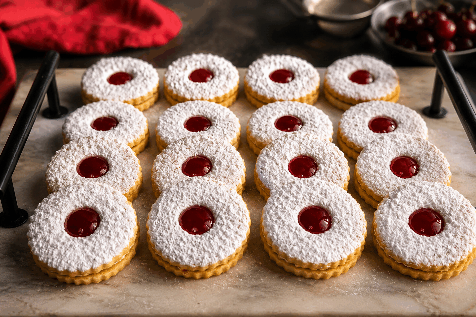 La recette secrète des sablés à la confiture ultra fondants, prêts en 15 minutes 😍 Description Ces sablés à la confiture sont incroyablement fondants et se préparent en un temps record, parfaits pour une gourmandise improvisée. Leur texture légère et croustillante s’accorde parfaitement avec la douceur fruitée de la confiture. Idéals pour un goûter gourmand ou pour accompagner un café ou un thé. Informations Temps de préparation : 10 minutes Temps de cuisson : 5 minutes Nombre de portions : 12 pièces Difficulté : Facile Ingrédients Pour la pâte 150 g de farine 100 g de beurre doux, froid 50 g de sucre glace 1 pincée de sel 1 jaune d’œuf 1 cuillère à soupe d’eau froide Pour la garniture 6 cuillères à soupe de confiture de fruits (framboise, abricot, fraise ou autre selon goût) Préparation Coupe le beurre en petits cubes et mélange-le rapidement avec la farine, le sucre glace et le sel du bout des doigts jusqu’à obtenir une texture sableuse. Ajoute le jaune d’œuf et l’eau froide, puis forme rapidement une boule de pâte sans trop la travailler. Étale la pâte sur environ 4 mm d’épaisseur entre deux feuilles de papier cuisson. Découpe des cercles de pâte d’environ 6 cm de diamètre. Sur la moitié des cercles, fais un petit trou au centre avec un emporte-pièce plus petit. Dépose les cercles pleins sur une plaque recouverte de papier cuisson, puis dépose 1 cuillère à café de confiture au centre de chacun. Recouvre avec les cercles troués et presse légèrement les bords pour sceller. Enfourne à 180°C (four préchauffé) pendant environ 5 minutes, le temps que les sablés dorent légèrement sans cuire trop longtemps pour garder le côté fondant. Laisse refroidir quelques minutes avant de déguster, les sablés deviennent plus fondants en refroidissant. Astuces Travaille rapidement le beurre dans la pâte pour éviter qu’il ne fonde, ce qui garantira des sablés bien fondants et aérés. Choisis une confiture pas trop liquide pour éviter qu’elle ne coule à la cuisson. Pour un goût plus gourmand, ajoute une pointe de vanille ou de zeste de citron dans la pâte. Conserve les sablés dans une boîte hermétique pour préserver leur moelleux plusieurs jours. Service Sers ces sablés à la confiture tièdes ou froids, accompagnés d’une tasse de thé, de café ou d’un chocolat chaud. Ils sont parfaits pour un goûter rapide, une pause sucrée ou en petite douceur lors d’un brunch convivial.