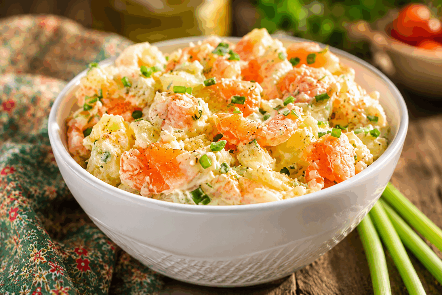 La salade de pommes de terre de décembre prête en 15 min, un vrai câlin ✨ Description Cette salade de pommes de terre est une vraie douceur hivernale qui réchauffe le cœur en un rien de temps. Avec ses ingrédients simples et frais, elle offre une texture crémeuse et un goût riche, parfaits pour accompagner un repas convivial pendant les mois de décembre. Prête en un clin d'œil, elle est idéale pour surprendre vos invités lors d'un dîner improvisé. Informations Temps de préparation : 15 minutes Temps de cuisson : 0 minute Nombre de portions : 4 personnes Difficulté : Facile Ingrédients Pour la salade 600 g de pommes de terre nouvelles 100 g de cornichons 2 oignons nouveaux 100 g de lardons 1 cuillère à soupe de ciboulette ciselée Pour la sauce 3 cuillères à soupe de mayonnaise 1 cuillère à soupe de moutarde de Dijon 1 cuillère à café de vinaigre de cidre Sel et poivre au goût Préparation Faites cuire les pommes de terre dans de l'eau salée pendant 10 minutes, puis égouttez-les. Coupez les pommes de terre cuites en cubes et placez-les dans un saladier. Ajoutez les cornichons tranchés finement et les oignons nouveaux émincés aux pommes de terre. Faites revenir les lardons à feu moyen jusqu'à ce qu'ils soient croustillants, puis ajoutez-les à la salade. Dans un bol, mélangez la mayonnaise, la moutarde et le vinaigre de cidre. Assaisonnez de sel et de poivre. Versez la sauce sur la salade et mélangez délicatement pour bien enrober les ingrédients. Saupoudrez de ciboulette ciselée avant de servir. Astuces Pour une option végétarienne, remplacez les lardons par des dés de tofu fumé. S’ajouter d'une touche de noix concassées pour un peu de croquant. Préparez la salade à l'avance pour que les saveurs se mélangent bien. Service Servez cette salade tiède ou froide, accompagnée d’une tranche de pain de campagne grillée. Elle convient parfaitement pour un déjeuner léger ou un accompagnement lors d'un dîner d'hiver. Idéale pour un repas de fin d'année ou une soirée entre amis.