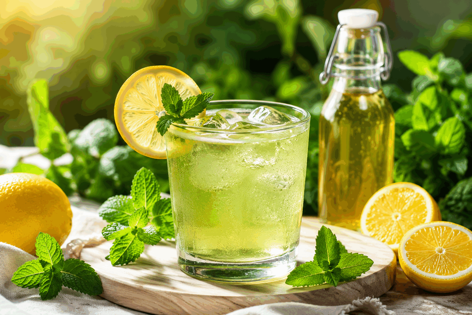 Le sirop de menthe maison en 5 minutes, un goût frais qui vous surprendra ✨ Description Le sirop de menthe maison est une préparation simple et rapide, idéale pour apporter une touche fraîche et parfumée à vos boissons estivales. Sa couleur verte éclatante et son goût mentholé naturel en font un incontournable des apéritifs rafraîchissants et des desserts gourmands. Facile à réaliser, ce sirop surprend par son authenticité et sa saveur intense. Informations Temps de préparation : 5 minutes Temps de cuisson : 3 minutes Nombre de portions : 6 à 8 portions (en sirop concentré) Difficulté : Facile Ingrédients Pour le sirop 250 ml d'eau 200 g de sucre en poudre 15 g de feuilles de menthe fraîche (environ une grosse poignée) Quelques gouttes de jus de citron (facultatif) Préparation Verse l'eau et le sucre dans une casserole puis porte à ébullition à feu moyen tout en remuant pour dissoudre complètement le sucre. Retire la casserole du feu et ajoute immédiatement les feuilles de menthe fraîche. Couvre avec un couvercle et laisse infuser pendant 3 minutes pour obtenir un arôme intense. Ajoute quelques gouttes de jus de citron pour renforcer la fraîcheur et équilibrer le goût sucré, puis remue. Filtre la préparation à travers une passoire fine ou un filtre à café pour retenir les feuilles de menthe. Verse le sirop dans une bouteille propre ou un récipient hermétique. Laisse refroidir complètement avant de le conserver au réfrigérateur. Astuces Utilise des feuilles de menthe bien fraîches et lavées pour un goût plus prononcé. Ne laisse pas infuser la menthe trop longtemps pour éviter une saveur amère. Tu peux agrémenter ce sirop avec une touche de verveine ou de citronnelle pour varier les plaisirs. Conserve le sirop au frais et consomme-le dans la semaine pour préserver sa fraîcheur et son intensité. Service Servez ce sirop de menthe maison dilué dans de l'eau plate ou pétillante, du jus de citron ou même du thé glacé. Il est parfait pour rafraîchir vos apéritifs, accompagner un dessert léger ou sublimer un cocktail sans alcool. Présentez-le dans une jolie carafe avec quelques feuilles de menthe fraîche pour une touche esthétique et gourmande.