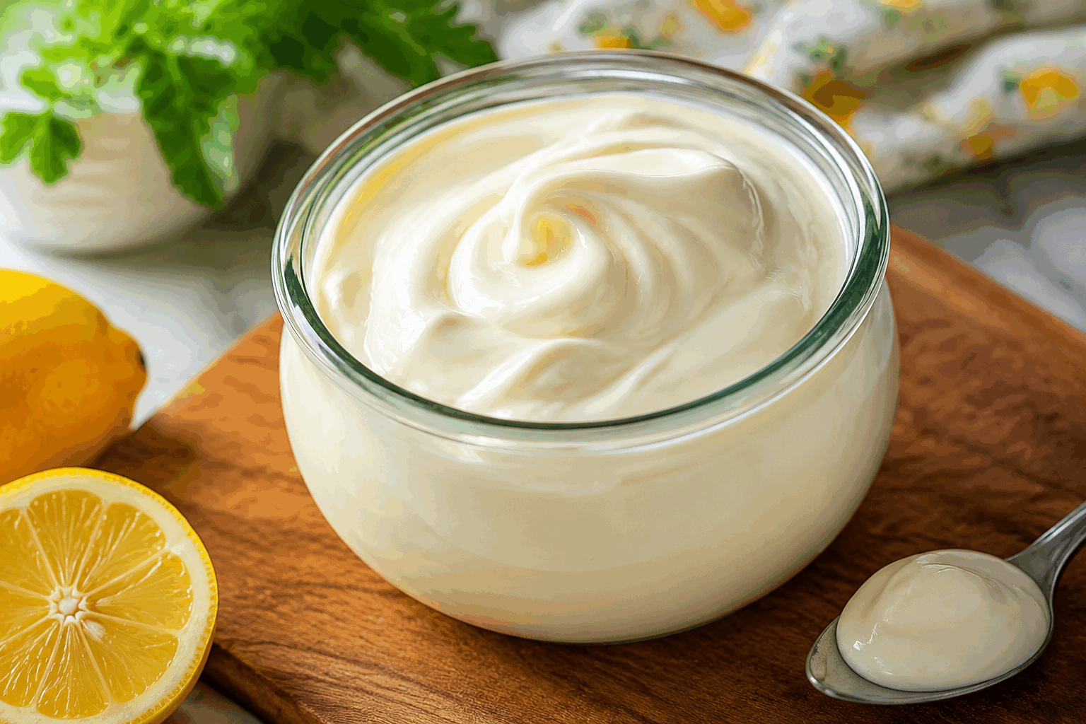 Mayonnaise maison sans œufs ni huile, prête en 5 minutes et bluffante à chaque fois 😍 Description Voici une mayonnaise végétalienne légère et savoureuse, réalisée sans œufs ni huile, idéale pour ceux qui cherchent une alternative saine et rapide. Cette sauce onctueuse et légèrement acidulée accompagne parfaitement vos salades, sandwiches et plats froids. Simple et rapide à préparer, elle surprendra agréablement vos convives à chaque utilisation. Informations Temps de préparation : 5 minutes Temps de cuisson : 0 minute Nombre de portions : 4 Difficulté : Facile Ingrédients Pour la mayonnaise 200 g de yaourt de soja nature (ou yaourt végétal nature) 2 cuillères à soupe de tahini (purée de sésame) 1 cuillère à soupe de moutarde douce 1 cuillère à soupe de jus de citron frais 1 cuillère à café de vinaigre de cidre 1 petite gousse d’ail écrasée (facultative) Sel fin, à goût Poivre noir fraîchement moulu, à goût 1 à 2 cuillères à soupe d’eau froide (pour ajuster la consistance) Préparation Verse le yaourt de soja dans un bol moyen. Ajoute le tahini, la moutarde, le jus de citron, le vinaigre de cidre et l’ail écrasé si tu l’utilises. Mélange vigoureusement à l’aide d’un fouet ou d’un mixeur plongeant pour obtenir une texture lisse et homogène. Assaisonne avec le sel et le poivre selon ton goût. Incorpore progressivement l’eau froide, cuillère par cuillère, jusqu’à obtenir la consistance désirée, ni trop liquide ni trop ferme. Laisse reposer 5 minutes au réfrigérateur pour que les saveurs se développent avant de servir. Astuces Pour une texture plus mousseuse, utilise un mixeur plongeant ou un blender. Tu peux remplacer le yaourt de soja par un yaourt de coco ou d’amande, selon tes préférences. Pour varier les saveurs, ajoute une pincée de paprika fumé, de cumin ou d’herbes fraîches hachées. Conserve la mayonnaise dans un récipient hermétique au frais et consomme-la dans les 3 jours maximum. Service Sers cette mayonnaise sans œufs ni huile avec des crudités, des frites maison, des sandwichs gourmands ou en sauce pour accompagner des plats froids. Elle est parfaite pour un apéritif sain, un pique-nique ou un déjeuner léger, apportant fraîcheur et onctuosité à toutes tes préparations.