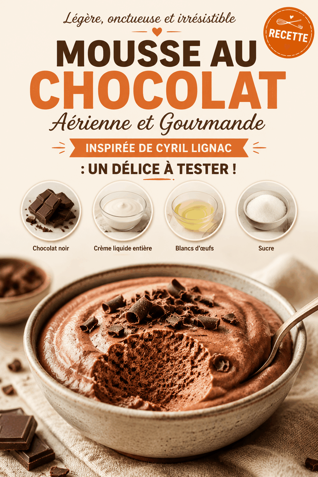 Mousse au Chocolat Aérienne et Gourmande Inspirée de Cyril Lignac : Un Délice à Tester !