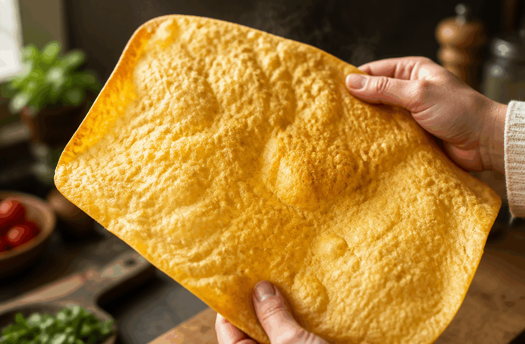 Pain maison géant et croustillant sans farine ni gluten, prêt en 5 minutes ! 🔥👌 Description Découvrez ce pain maison géant, moelleux à l’intérieur et délicieusement croustillant à l’extérieur, préparé sans farine ni gluten. Idéal pour les personnes intolérantes ou souhaitant éviter le gluten, ce pain express se réalise en seulement 5 minutes, parfait pour une collation rapide ou un accompagnement original. Informations Temps de préparation : 5 minutes Temps de cuisson : 30 minutes Nombre de portions : 6 personnes Difficulté : Facile Ingrédients Pour la pâte 200 g de farine de pois chiche 100 g de fécule de tapioca 1 cuillère à café de levure chimique sans gluten 1/2 cuillère à café de bicarbonate de soude 1 cuillère à café de sel 2 cuillères à soupe d’huile d’olive 300 ml d’eau tiède 1 cuillère à soupe de vinaigre de cidre Préparation Préchauffez votre four à 220°C avec une plaque de cuisson à l’intérieur pour qu’elle devienne bien chaude. Dans un grand saladier, mélangez la farine de pois chiche, la fécule de tapioca, la levure chimique, le bicarbonate et le sel. Ajoutez l’huile d’olive, puis versez l’eau tiède petit à petit tout en remuant avec une spatule jusqu’à obtenir une pâte homogène un peu collante. Incorporez le vinaigre de cidre et mélangez rapidement. Sur une feuille de papier cuisson, formez un grand pain rond ou ovale d’environ 25 cm de diamètre et 4 cm d’épaisseur. À l’aide d’un couteau, pratiquez des entailles en surface pour faciliter la cuisson et le développement du croustillant. Disposez le pain avec son papier cuisson sur la plaque chaude et enfournez immédiatement. Faites cuire 30 minutes pour obtenir une croûte bien dorée et croustillante. Laissez refroidir sur une grille avant de découper pour ne pas écraser la mie. Astuces Pour un pain encore plus croustillant, placez un récipient d’eau dans le four pendant la cuisson afin de créer un environnement humide. Vous pouvez ajouter des herbes aromatiques séchées (romarin, thym) à la pâte pour plus de saveurs. Utilisez impérativement de la farine de pois chiche fraîche pour éviter un goût trop amer. Ce pain se conserve 2 à 3 jours dans un torchon propre, ou se congèle très bien tranché. Service Servez ce pain sans gluten pour accompagner vos soupes, salades ou plats en sauce. Il est parfait pour un goûter gourmand garni de confiture ou de fromage frais. Idéal en toutes occasions où vous souhaitez un pain rapide, savoureux et accessible à tous.