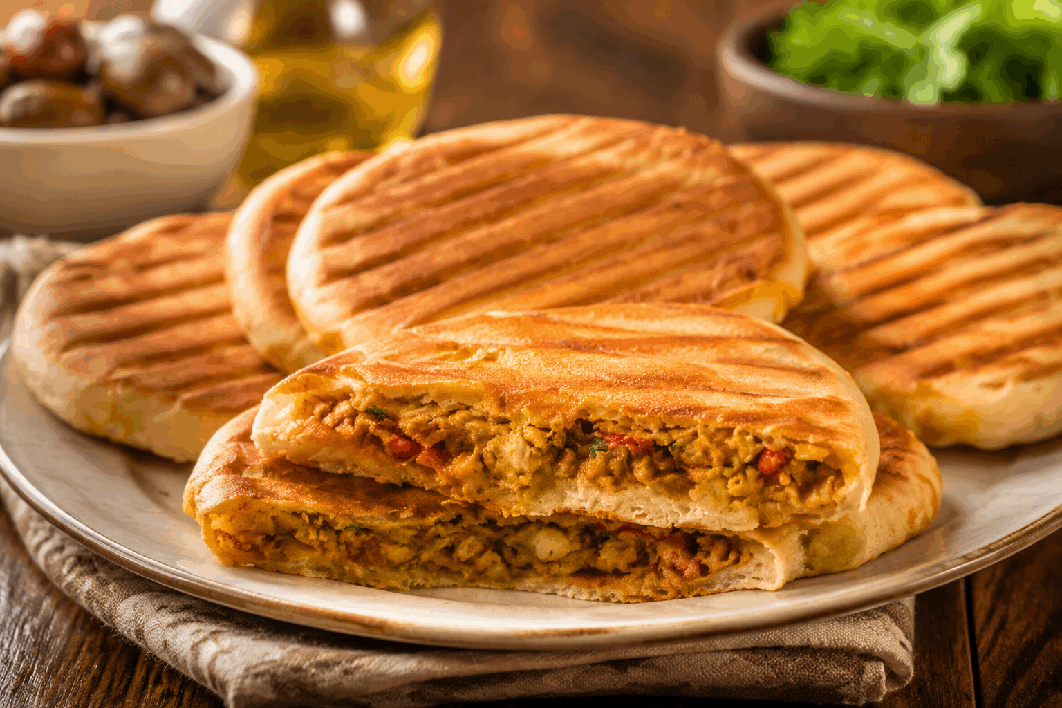 Panini farci ultra moelleux : la recette facile avec juste 10 minutes de repos 🔥 Description Ce panini farci ultra moelleux se distingue par sa pâte tendre et sa garniture généreuse et fondante. Parfait pour un repas rapide et savoureux, il combine croustillant à l’extérieur et moelleux à l’intérieur. Simple à réaliser, il conviendra parfaitement pour un déjeuner sur le pouce ou un dîner léger entre amis. Informations Temps de préparation : 20 minutes Temps de cuisson : 10 minutes Nombre de portions : 4 pièces Difficulté : Facile Ingrédients Pour la pâte 250 g de farine de blé 5 g de levure boulangère sèche 5 g de sucre 5 g de sel 150 ml d’eau tiède 15 ml d’huile d’olive Pour la garniture 100 g de mozzarella râpée 4 tranches de jambon blanc 50 g de tomates séchées à l’huile, égouttées et hachées 30 g de roquette fraîche Poivre noir du moulin, au goût Préparation Dans un bol, mélange la levure, le sucre et l’eau tiède. Laisse reposer 5 minutes jusqu’à ce que le mélange mousse légèrement. Dans un grand saladier, verse la farine et le sel. Ajoute le mélange précédent et l’huile d’olive. Pétris la pâte à la main ou au robot pendant environ 8 minutes jusqu’à obtenir une pâte souple et élastique. Couvre le saladier avec un linge propre et laisse reposer 10 minutes à température ambiante (ce court temps suffit pour cette recette rapide). Divise la pâte en 4 boules égales, puis étale chaque boule en un ovale d’environ 15 cm de long sur un plan fariné. Dispose sur chaque ovale une tranche de jambon, quelques tomates séchées, la mozzarella râpée, un peu de roquette et poivre selon ton goût. Replie la pâte pour former un demi-cercle et soude bien les bords en pressant avec les doigts ou une fourchette. Fais chauffer une poêle antiadhésive à feu moyen avec un filet d’huile d’olive. Fais cuire chaque panini 5 minutes de chaque côté jusqu’à ce qu’ils soient dorés et que la pâte soit bien cuite. Retire les paninis de la poêle et laisse-les reposer 2 minutes avant de les déguster pour que la garniture soit bien fondante. Astuces Pour une pâte encore plus moelleuse, remplace 50 ml d’eau par du lait tiède. Pense à bien souder les bords du panini pour éviter que la garniture ne s’échappe à la cuisson. Si tu n’as pas de poêle à panini, utilise une poêle classique en appuyant légèrement avec une spatule pour bien aplatir la pâte. Tu peux varier la garniture avec du poulet grillé, du fromage de chèvre ou des légumes grillés selon tes envies. Service Sers les paninis chauds, accompagnés d’une salade verte croquante ou d’une soupe légère pour un repas équilibré. Ils conviennent parfaitement pour un déjeuner rapide, un pique-nique ou un repas convivial entre amis.