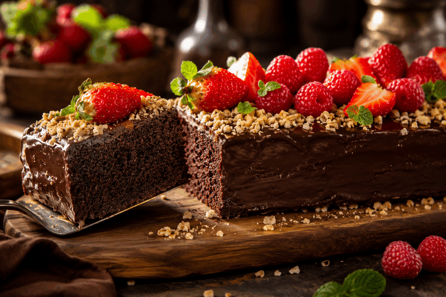 Gâteau au chocolat fondant aux 4 ingrédients Description Ce gâteau au chocolat se prépare en un temps record avec seulement quatre ingrédients essentiels. Sa texture fondante et son goût intense de chocolat en font un dessert irrésistible, idéal pour les amateurs de douceur réconfortante. Parfait pour une pause gourmande ou une fin de repas improvisée. Informations Temps de préparation : 5 minutes Temps de cuisson : 5 minutes Nombre de portions : 6 parts Difficulté : Facile Ingrédients Pour le gâteau 200 g de chocolat noir pâtissier 100 g de beurre 150 g de sucre 3 œufs Préparation Préchauffe le four à 180°C (chaleur tournante de préférence). Fais fondre le chocolat et le beurre ensemble au bain-marie ou au micro-ondes par tranches de 30 secondes en mélangeant entre chaque passage pour obtenir une texture lisse. Dans un saladier, fouette les œufs avec le sucre jusqu’à ce que le mélange blanchisse et devienne mousseux. Incorpore délicatement le mélange chocolat-beurre fondu aux œufs sucrés en remuant doucement. Verse la pâte dans un moule à gâteau beurré et fariné (ou chemisé de papier cuisson). Enfourne pour 8 à 10 minutes selon la puissance du four : la surface doit être cuite mais le cœur rester fondant. Laisse refroidir quelques minutes avant de démouler, puis déguste tiède pour une expérience fondante optimale. Astuces Utilise un chocolat de bonne qualité pour un goût plus prononcé et une meilleure texture. Ne dépasse pas le temps de cuisson afin de conserver le cœur fondant, surveille bien la cuisson. Pour une variante encore plus gourmande, ajoute une pincée de fleur de sel dans la pâte. Tu peux accompagner ce gâteau d’une boule de glace à la vanille ou d’un coulis de fruits rouges. Service Servez ce gâteau au chocolat fondant accompagné d’une crème anglaise ou d’une glace vanille pour un contraste chaud-froid. Il est idéal pour conclure un dîner entre amis ou pour un goûter rapide et réconfortant. Présentez-le dans des assiettes individuelles pour sublimer sa texture fondante.