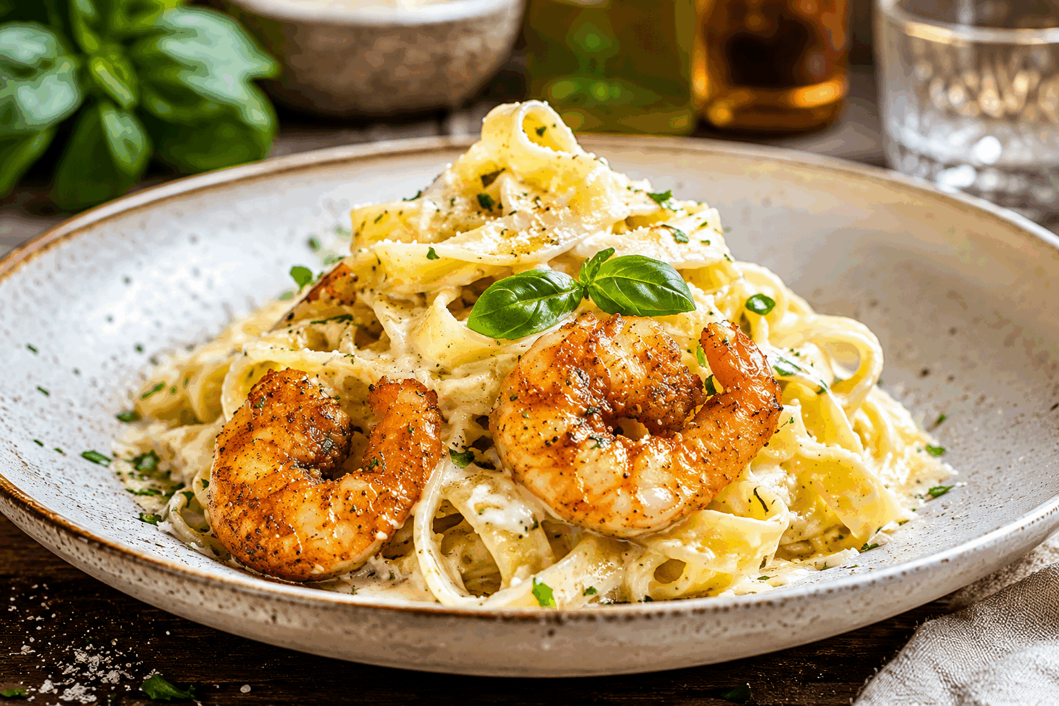 Tagliatelles aux crevettes crémeuses, prêtes en 20 minutes pour un dîner qui fond 😍