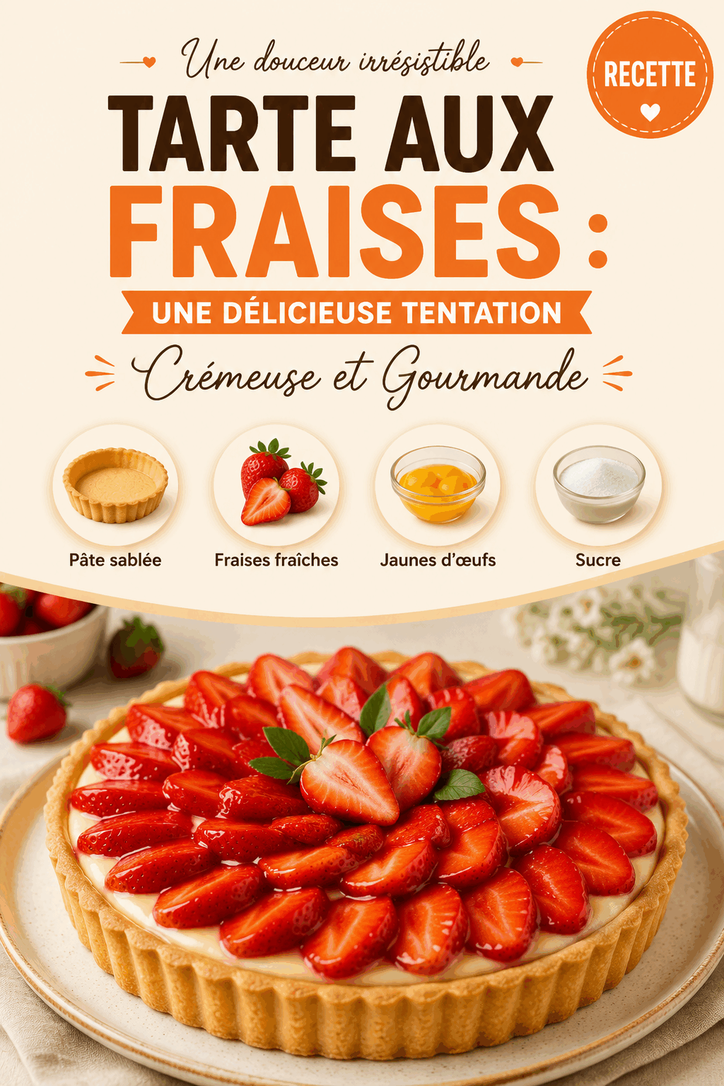 Tarte aux Fraises : Une Délicieuse Tentation Crémeuse et Gourmande
