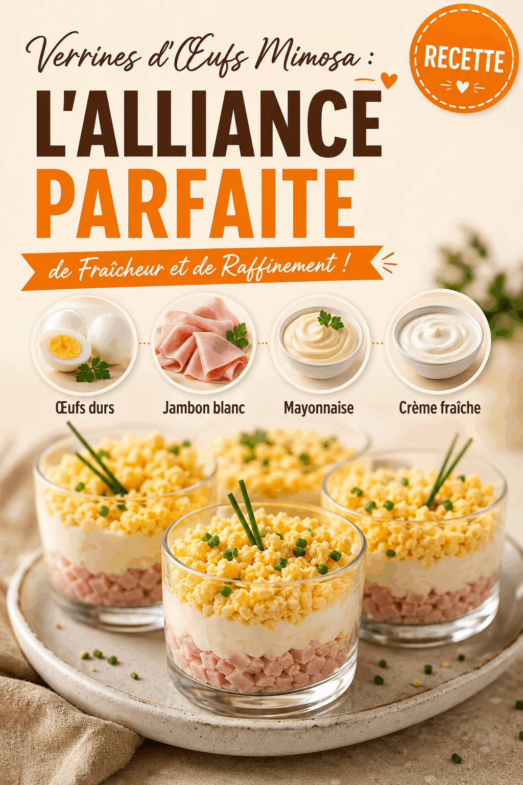 Verrines d&rsquo;Œufs Mimosa : L&rsquo;alliance Parfaite de Fraîcheur et de Raffinement !
