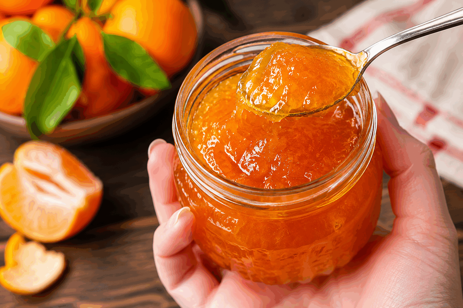 5 minutes chrono pour une confiture de clémentines maison qui fond dans la bouche 😍✨ Description Cette confiture de clémentines maison est un concentré de fraîcheur et de douceur à savourer. Sa texture fondante et son goût délicatement acidulé en font un accompagnement parfait pour vos tartines ou desserts. Préparée en un temps record, elle ravira les amateurs de saveurs fruitées et légères. Informations Temps de préparation : 5 minutes Temps de cuisson : 20 minutes Nombre de portions : 4 pots (environ 250 ml chacun) Difficulté : Facile Ingrédients Pour la confiture de clémentines 800 g de clémentines bio 600 g de sucre spécial confiture 1 citron (jus uniquement) 10 cl d'eau Préparation Rincez soigneusement les clémentines puis épluchez-les, en veillant à retirer le maximum de peau blanche pour éviter l’amertume. Débarrassez les quartiers de clémentines des éventuelles membranes dures et coupez-les grossièrement. Mettez les quartiers dans une casserole avec l’eau, le jus de citron et le sucre spécial confiture. Portez à ébullition sur feu moyen en remuant régulièrement pour dissoudre le sucre. Laissez cuire à petits bouillons pendant 15 à 20 minutes jusqu’à obtenir une texture épaisse et brillante, presque fondante. Contrôlez la cuisson en déposant une petite cuillère de confiture sur une assiette froide : elle doit se figer légèrement. Versez immédiatement la confiture bouillante dans des pots stérilisés, fermez-les et retournez-les 5 minutes pour faire le vide d’air. Astuces Choisissez des clémentines bien mûres et bio pour une saveur intense et sans pesticides. Pour une texture encore plus fondante, mixez légèrement la confiture à la fin de la cuisson. Stérilisez toujours vos pots en les plongeant dans l’eau bouillante pendant 10 minutes avant utilisation. Conservez la confiture dans un endroit frais et sec ; une fois ouvert, gardez-la au réfrigérateur et consommez-la rapidement. Service Servez cette confiture de clémentines sur des tartines de pain frais ou de brioche. Elle accompagne également à merveille les yaourts nature, les fromages blancs ou les desserts glacés. Parfaite pour un petit-déjeuner ensoleillé ou un goûter gourmand entre amis.