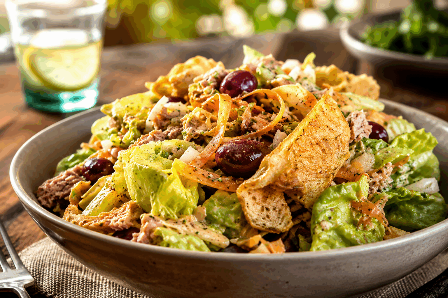 5 minutes chrono pour une salade fraîche et gourmande qui va vous surprendre 😋👌 Description Cette salade ultra-rapide associe textures croquantes et saveurs fraîches, idéale pour un déjeuner léger ou une entrée spontanée. Son mélange gourmand de légumes, de fruits et de fromage offre une expérience gustative surprenante et équilibrée. Parfaite pour les journées chaudes ou quand on manque de temps en cuisine. Informations Temps de préparation : 5 minutes Temps de cuisson : 0 minute Nombre de portions : 2 personnes Difficulté : Facile Ingrédients Pour la salade 100 g de mâche ou jeunes pousses 1 carotte moyenne 1 pomme granny smith 50 g de feta émiettée 30 g de noix concassées 8 tomates cerises Pour la vinaigrette 2 cuillères à soupe d’huile d’olive extra vierge 1 cuillère à soupe de vinaigre balsamique blanc 1 cuillère à café de miel liquide Sel fin et poivre du moulin Préparation Lave soigneusement la mâche, les tomates cerises et la pomme. Essore la mâche pour éliminer l’excès d’eau. Râpe la carotte avec une râpe fine ou coupe-la en fines juliennes pour conserver du croquant. Coupe la pomme en petits cubes en conservant la peau pour apporter de la couleur et une texture croquante. Coupe les tomates cerises en deux ou en quatre selon leur taille. Prépare la vinaigrette : dans un petit bol, mélange l’huile d’olive, le vinaigre balsamique blanc, le miel, puis sale et poivre selon ton goût. Dans un saladier, regroupe la mâche, la carotte râpée, les cubes de pomme, les tomates cerises, et la feta émiettée. Verse la vinaigrette sur la salade et mélange délicatement pour bien enrober tous les ingrédients. Parseme de noix concassées pour une note croquante et une saveur légèrement toastée. Astuces Pour un effet encore plus rafraîchissant, place la salade au réfrigérateur 5 minutes avant de servir. Remplace la feta par du fromage de chèvre frais pour une autre touche gourmande. Varie les noix : noisettes ou amandes effilées apportent aussi une belle texture et saveur. Ajoute un peu de menthe ou de basilic frais ciselé pour parfumer la salade avec délicatesse. Service Servez cette salade dans un large bol ou directement dans des assiettes creuses. Elle accompagne parfaitement des grillades, un poisson vapeur ou peut se déguster seule pour un repas léger et vitaminé. Idéale pour un déjeuner sur le pouce ou comme entrée estivale autour d’un repas convivial.