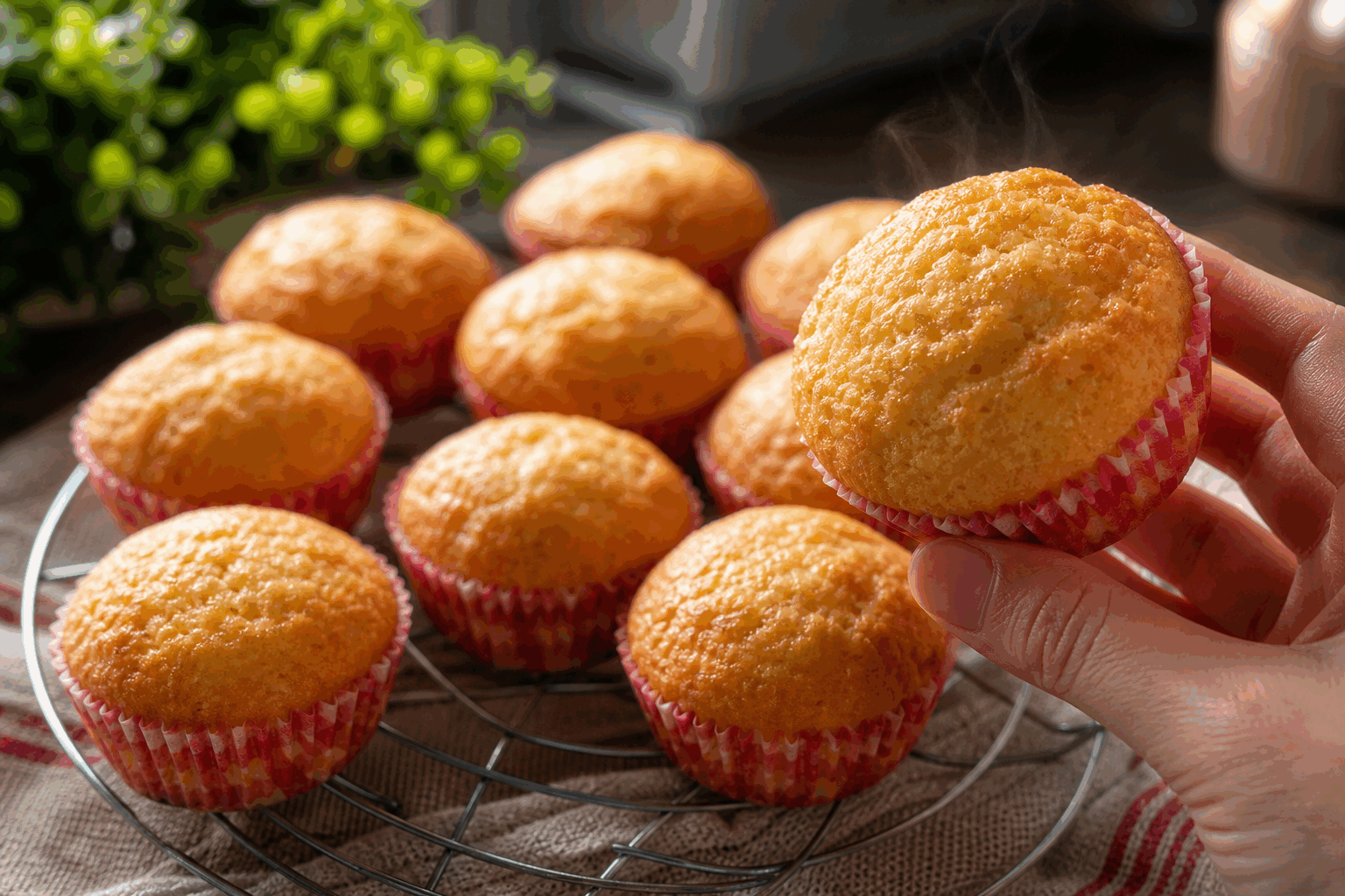 5 minutes et 3 ingrédients pour des muffins si moelleux qu'il n'en reste jamais une miette 😍 Description Ces muffins ultra rapides à préparer séduisent par leur texture incroyablement moelleuse et leur goût simple mais délicieux. Avec seulement trois ingrédients, cette recette express est idéale pour un goûter improvisé ou un petit-déjeuner gourmand. Parfaits pour tous les niveaux de cuisiniers, ils disparaissent aussi vite qu’ils sont faits ! Informations Temps de préparation : 5 minutes Temps de cuisson : 15 minutes Nombre de portions : 6 muffins Difficulté : Facile Ingrédients Pour les muffins 150 g de yaourt nature (entier ou grec) 150 g de farine avec levure incorporée (type farine à gâteau) 100 g de sucre en poudre Préparation Préchauffe ton four à 180°C (chaleur statique). Dans un saladier, verse le yaourt nature. Ajoute le sucre puis la farine avec levure. Mélange délicatement à la spatule ou cuillère en bois jusqu’à obtenir une pâte homogène sans grumeaux. Répartis la pâte dans des moules à muffins ou petits cercles en silicone, en les remplissant aux trois quarts. Enfourne pour environ 15 minutes. Vérifie la cuisson en piquant un couteau au centre : il doit ressortir sec. Laisse tiédir quelques minutes avant de démouler et déguster. Astuces Pour des muffins encore plus gourmands, ajoute quelques pépites de chocolat ou des fruits secs directement dans la pâte. Veille à ne pas trop travailler la pâte pour préserver la légèreté des muffins. Si tu n’as pas de farine avec levure incorporée, remplace-la par 150 g de farine et 1 sachet de levure chimique. Conserve les muffins dans une boîte hermétique pour préserver leur moelleux plusieurs jours. Service Servez ces muffins tièdes ou à température ambiante, accompagnés d’un café, d’un thé ou d’un jus de fruits frais. Ils sont parfaits pour un goûter rapide, un brunch improvisé ou une collation saine et savoureuse.