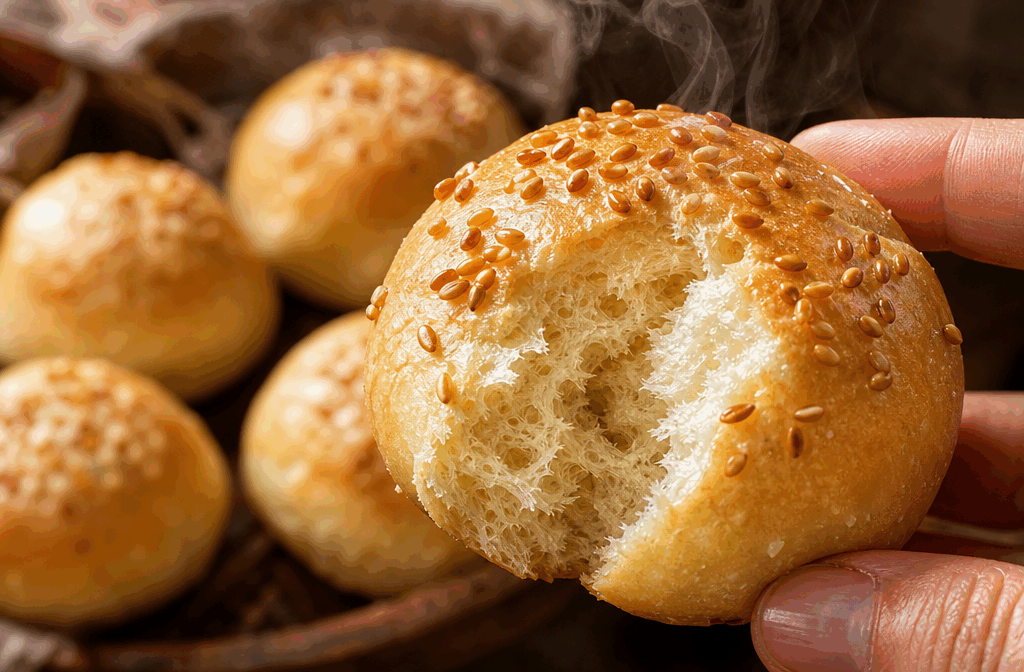 5 minutes pour ces petits pains au yaourt moelleux, le secret des gourmands 😍 Description Ces petits pains au yaourt sont incroyablement moelleux et rapides à préparer, parfaits pour un goûter improvisé ou un petit-déjeuner gourmand. Leur texture légère et leur parfum doux séduiront toute la famille. Faciles à réaliser, ils constituent une recette idéale pour les débutants en pâtisserie. Informations Temps de préparation : 5 minutes Temps de cuisson : 15 minutes Nombre de portions : 8 petits pains Difficulté : Facile Ingrédients Pour la pâte 250 g de farine de blé 1 sachet de levure chimique (environ 11 g) 1 pincée de sel 125 g de yaourt nature (à température ambiante) 50 ml de lait 1 cuillère à soupe d'huile végétale (tournesol ou colza) 1 cuillère à soupe de sucre (facultatif pour une touche légèrement sucrée) Pour la dorure 1 jaune d’œuf 1 cuillère à soupe de lait Préparation Préchauffe le four à 200°C (chaleur statique). Dans un grand saladier, mélange la farine, la levure chimique, le sel et le sucre. Ajoute le yaourt, le lait et l'huile, puis mélange rapidement avec une cuillère en bois jusqu’à obtenir une pâte homogène mais légèrement collante. Saupoudre un peu de farine sur un plan de travail et forme 8 boules de pâte avec les mains légèrement farinées. Dispose les petits pains sur une plaque recouverte de papier cuisson en les espaçant légèrement. Mélange le jaune d’œuf avec le lait et badigeonne délicatement le dessus des petits pains avec un pinceau pour leur donner une belle couleur dorée. Enfourne pour 12 à 15 minutes, jusqu’à ce que les petits pains soient bien dorés et légèrement fermes au toucher. Sort les petits pains du four et laisse-les tiédir sur une grille avant de les déguster. Astuces Pour un goût plus gourmand, ajoutez des graines comme du sésame ou du pavot avant la cuisson. Utilise un yaourt entier pour un moelleux optimal. Ne travaille pas trop la pâte pour qu’elle reste légère et aérée. Conserve les petits pains dans une boîte hermétique pour préserver leur fraicheur jusque 2 jours. Service Servez ces petits pains tièdes, accompagnés de confiture maison, miel ou beurre pour un petit-déjeuner ou un goûter réconfortant. Ils peuvent également accompagner une soupe légère ou une salade pour un repas simple et gourmand.