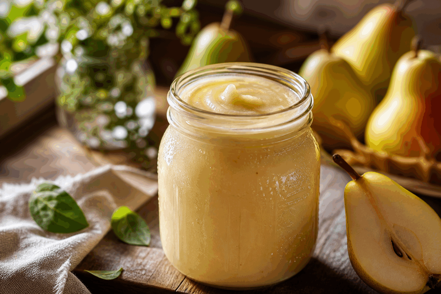 5 minutes pour un beurre de poires maison qui fond comme un rêve 😍 Description Ce beurre de poires est une préparation onctueuse et sucrée qui capture toute la douceur et la fraîcheur des poires mûres. Idéal pour tartiner sur du pain grillé, des crêpes ou des biscuits, ce condiment maison apportera une touche gourmande et fruitée à vos petits déjeuners ou goûters. Sa texture fondante et son goût délicat en font une recette rapide et irrésistible. Informations Temps de préparation : 5 minutes Temps de cuisson : 10 minutes Nombre de portions : 6 à 8 portions Difficulté : Facile Ingrédients Pour le beurre de poires 500 g de poires bien mûres (type Conférence ou Williams) 50 g de sucre de canne blond 30 g de beurre doux 1 cuillère à soupe de jus de citron frais 1 pincée de cannelle en poudre (facultatif) Préparation Épluchez les poires, retirez les pépins et coupez-les en petits morceaux. Dans une casserole, déposez les morceaux de poires, ajoutez le sucre, le jus de citron et la pincée de cannelle. Cuisinez à feu moyen pendant environ 10 minutes, en remuant fréquemment, jusqu’à ce que les poires soient très tendres et commencent à compoter. Retirez la casserole du feu, ajoutez le beurre et mélangez vigoureusement pour obtenir une texture lisse, crémeuse et brillante. Laissez refroidir légèrement avant de transférer le beurre de poires dans un pot hermétique. Astuces Choisissez des poires bien mûres pour un goût naturellement sucré et une texture fondante. Le jus de citron aide à préserver la couleur claire du beurre et équilibre la douceur. Pour une variante gourmande, ajoutez un peu de vanille ou de gingembre râpé pendant la cuisson. Conservez ce beurre au réfrigérateur et consommez-le dans la semaine pour garantir sa fraîcheur. Service Servez ce beurre de poires maison simplement tartiné sur du pain frais, des muffins ou des madeleines. Il accompagne aussi à merveille les crêpes, les pancakes ou un fromage blanc nature pour un dessert léger et parfumé. Ce condiment est parfait pour un brunch gourmand ou un goûter réconfortant.