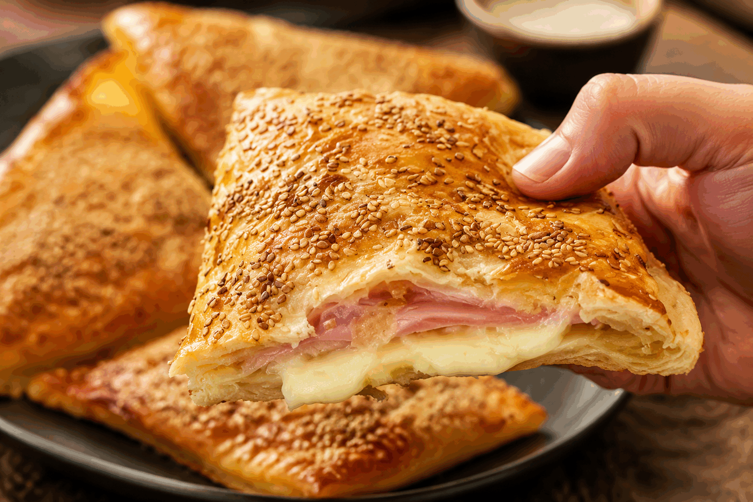 5 minutes pour une pâte feuilletée maison qui fait croustiller vos invités 🔥 Description Découvrez une méthode express pour réaliser une pâte feuilletée maison rapidement, sans sacrifier le croustillant ni la légèreté. Cette recette combine simplicité et efficacité, parfaite pour impressionner vos invités avec une pâte aérienne et dorée, idéale pour tartes, quiches ou feuilletés gourmands. Informations Temps de préparation : 5 minutes + temps de repos Temps de cuisson : 20 à 30 minutes Nombre de portions : 6 à 8 portions Difficulté : Moyenne Ingrédients Pour la pâte feuilletée rapide 250 g de farine de blé T55 200 g de beurre froid en morceaux 120 ml d'eau très froide 1 pincée de sel Préparation Dans un grand bol, mélangez la farine et le sel. Ajoutez le beurre froid coupé en petits morceaux, puis sablez rapidement du bout des doigts pour incorporer le beurre sans le faire fondre, jusqu’à obtenir un mélange granuleux avec des morceaux de beurre visibles. Versez l’eau froide petit à petit tout en mélangeant avec une spatule jusqu’à ce que la pâte commence à se former sans être trop humide. Formez rapidement une boule sans trop la travailler, enveloppez-la dans un film alimentaire et laissez reposer au réfrigérateur pendant 30 minutes minimum. Sur un plan fariné, étalez la pâte en un rectangle, pliez-la en trois (comme une lettre), faites un quart de tour, puis étalez à nouveau. Répétez cette opération 2 fois. Entre chaque tour, laissez reposer 10 minutes au frais si possible. Votre pâte feuilletée rapide est prête à être utilisée pour toutes vos préparations gourmandes. Préchauffez votre four à 200°C (chaleur tournante). Enfournez votre préparation feuilletée pendant 20 à 30 minutes jusqu’à ce qu’elle soit bien dorée et croustillante. Astuces Utilisez toujours du beurre bien froid pour créer les couches feuilletées et éviter que la pâte ne soit grasse. Ne travaillez pas trop la pâte pour préserver la texture feuilletée et empêcher le gluten de trop se développer. Passez le rouleau sur la pâte dans une seule direction pour faciliter la formation des couches. Pour un feuilletage encore plus croustillant, badigeonnez la pâte d’un peu d’eau sucrée avant cuisson. Service Servez cette pâte feuilletée maison à base de recettes sucrées ou salées : tartes aux fruits, feuilletés au fromage, ou tourtes gourmandes. Elle est idéale pour un apéritif, un brunch ou un dessert raffiné qui ravira vos invités par sa texture légère et son croustillant irrésistible.