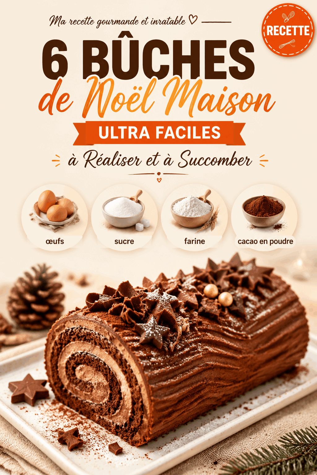 6 Bûches de Noël Maison Ultra Faciles à Réaliser et à Succomber