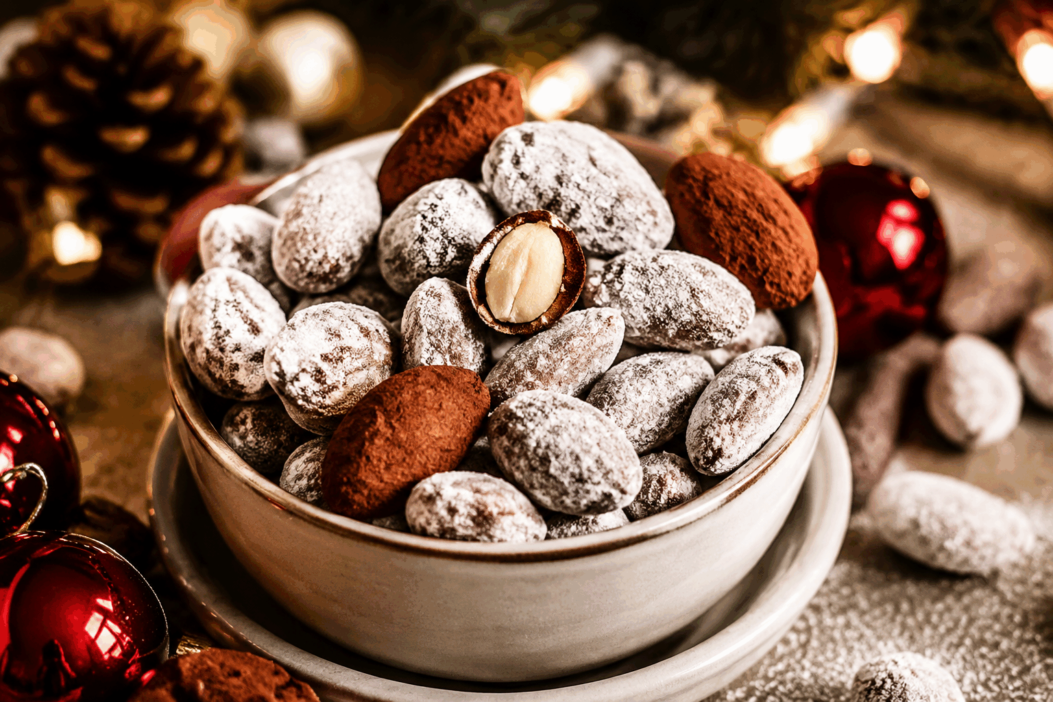 Amandes au chocolat maison en 5 minutes, le goûter de Noël qui réchauffe les cœurs ✨ Description Ces amandes enrobées de chocolat sont une gourmandise rapide et festive, parfaite pour un goûter chaleureux durant la période de Noël. Leur croquant et leur douceur chocolatée raviront petits et grands, apportant une touche réconfortante aux froides après-midis d’hiver. Faciles à préparer en seulement 5 minutes, ces petites douceurs maison invitent à la convivialité et à la joie des fêtes. Informations Temps de préparation : 5 minutes Temps de cuisson : 2 minutes Nombre de portions : 4 personnes (environ 80 amandes) Difficulté : Facile Ingrédients Pour les amandes au chocolat 150 g d'amandes entières 100 g de chocolat noir pâtissier (minimum 70% cacao) 1 cuillère à soupe de miel liquide 1 pincée de sel fin Préparation Fais torréfier les amandes à sec dans une poêle chaude pendant 2 minutes en remuant régulièrement pour développer leur arôme. Réserve-les ensuite sur une assiette. Fais fondre le chocolat au bain-marie ou au micro-ondes par intervalles de 20 secondes, en remuant bien pour obtenir une texture lisse. Ajoute le miel et la pincée de sel dans le chocolat fondu, puis mélange soigneusement pour incorporer. Verse les amandes dans le chocolat fondu, puis mélange rapidement pour bien les enrober sans qu’elles ne collent entre elles. Étale les amandes au chocolat sur une plaque recouverte de papier cuisson en une couche uniforme. Laisse durcir à température ambiante pendant au moins 30 minutes avant de déguster ou de stocker dans une boîte hermétique. Astuces Utilise un chocolat de bonne qualité pour un goût intense et un enrobage brillant. Ne fais pas trop chauffer le chocolat pour éviter qu’il ne brûle et devienne granuleux. Si les amandes collent entre elles en refroidissant, sépare-les délicatement avec une fourchette avant que le chocolat ne durcisse complètement. Tu peux varier les plaisirs en ajoutant des épices comme la cannelle ou un soupçon de piment d’Espelette au chocolat fondu. Service Présente ces amandes au chocolat dans un joli bol ou un petit sachet transparent décoré pour un cadeau gourmand de dernière minute. Elles accompagnent à merveille un thé chaud, un café ou un chocolat chaud, lors d’un goûter cosy en famille ou entre amis pendant les fêtes de Noël.