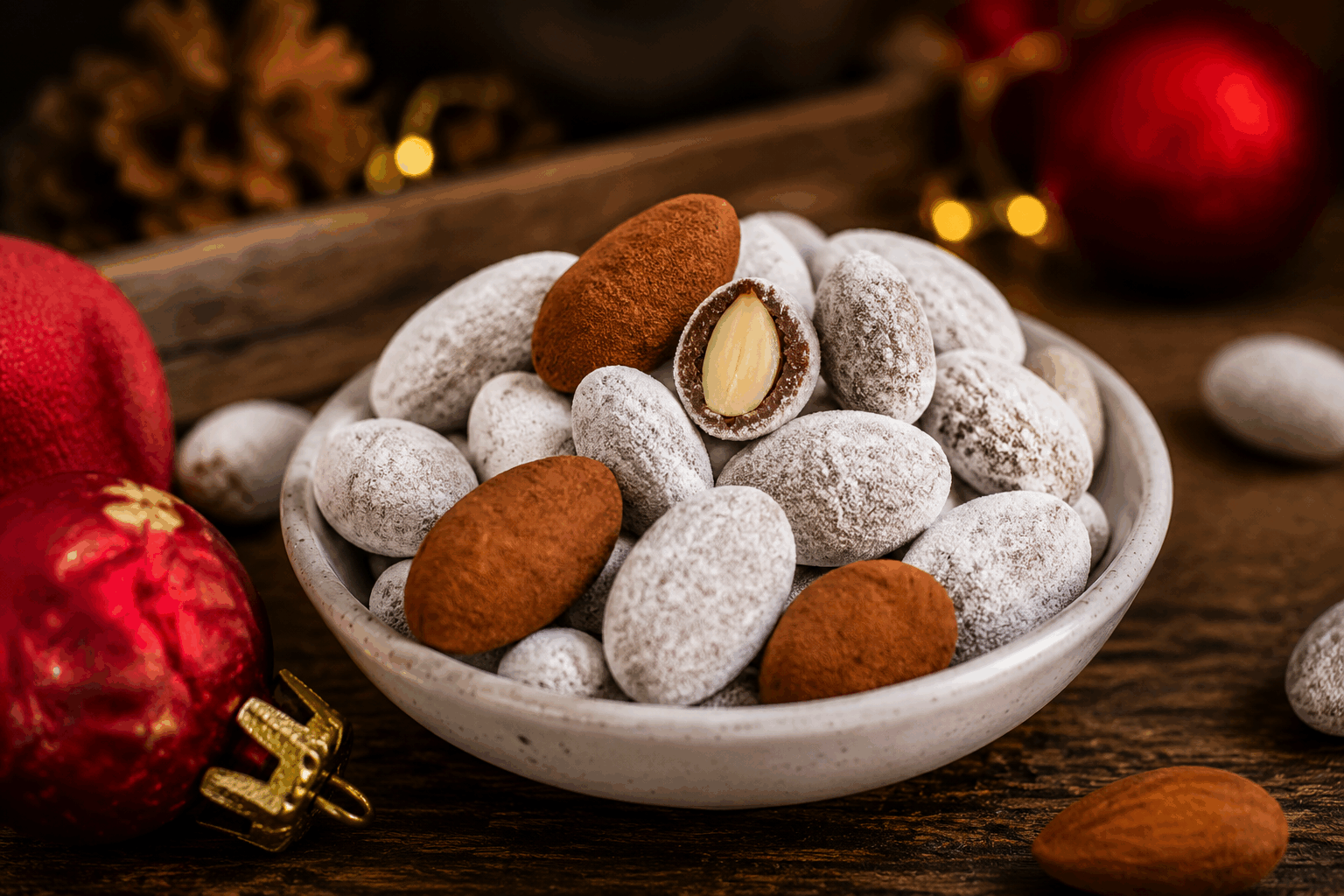 Amandes au chocolat maison, la recette rapide qui fait fondre petits et grands ❄️🍫 Description Les amandes au chocolat maison sont de délicieuses gourmandises croquantes et fondantes, parfaites pour les pauses sucrées ou les moments conviviaux. Enrobées d’une couche de chocolat onctueuse, elles séduisent petits et grands grâce à leur équilibre parfait entre douceur et saveur légèrement torréfiée. Faciles et rapides à préparer, elles sont idéales à offrir ou à déguster à l’apéritif ou en fin de repas. Informations Temps de préparation : 10 minutes Temps de cuisson : 5 minutes Nombre de portions : environ 30 pièces Difficulté : Facile Ingrédients Pour les amandes chocolatées 200 g d'amandes entières non salées 150 g de chocolat noir à pâtisser (minimum 60 % de cacao) 1 cuillère à soupe d'huile neutre (tournesol ou pépins de raisin) 1 pincée de sel fin Préparation Préchauffe le four à 160°C. Étale les amandes sur une plaque recouverte de papier cuisson et enfourne-les 5 minutes pour les torréfier légèrement. Laisse-les refroidir. Fais fondre le chocolat au bain-marie avec l'huile, en remuant doucement jusqu'à obtenir une texture lisse et brillante. Verse les amandes dans un grand bol et ajoute le chocolat fondu. Mélange délicatement avec une spatule pour bien enrober toutes les amandes. Dispose les amandes enrobées sur une plaque recouverte de papier sulfurisé, en veillant à ce qu’elles ne se touchent pas pour éviter qu’elles ne collent entre elles. Laisse durcir à température ambiante pendant au moins 1 heure, ou place la plaque au réfrigérateur pendant 20 minutes pour accélérer le processus. Conserve les amandes au chocolat dans une boîte hermétique à l’abri de la chaleur et de l’humidité. Astuces Pour un enrobage plus croquant, ajoute une cuillère à café de cacao en poudre non sucré dans le chocolat fondu. Si tu préfères un goût plus doux, utilise du chocolat au lait ou chocolat blanc selon tes goûts. Pense à bien sécher les amandes avant de les enrober, l’humidité peut faire « saisir » le chocolat. Pour varier les plaisirs, ajoute une pincée de cannelle ou de piment d’Espelette dans le chocolat fondu avant d’enrober les amandes. Service Présente ces amandes au chocolat dans un joli bol ou une petite coupelle à l’apéritif, associées à un verre de vin doux ou un café. Elles sont aussi parfaites pour garnir des sacs cadeaux gourmands en période de fêtes ou pour une pause sucrée pleine de saveurs à tout moment de la journée.