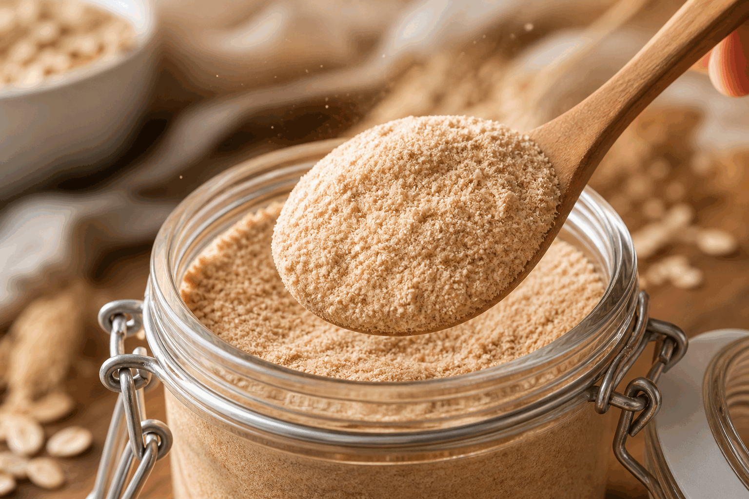 Beurre d’avoine maison en 2 ingrédients : sans sucre et prêt en 5 minutes ! 🥄✨ Description Ce beurre d’avoine maison est une alternative saine et naturelle au beurre traditionnel, réalisé uniquement avec de l’avoine et une huile végétale. Sa texture onctueuse et légèrement granuleuse est idéale pour accompagner tartines, porridges ou pour cuisiner sans ajout de sucre. Facile et rapide à préparer, ce beurre convient parfaitement aux personnes cherchant une option végétale, sans sucre ajouté, et gourmande en seulement quelques minutes. Informations Temps de préparation : 5 minutes Temps de cuisson : 0 minutes Nombre de portions : 6 à 8 portions Difficulté : Facile Ingrédients Pour le beurre d’avoine 150 g de flocons d’avoine 60 ml d’huile végétale neutre (huile de tournesol, colza ou huile de pépins de raisin) Préparation Versez les flocons d’avoine dans un robot culinaire ou un blender puissant. Mixe-les à haute vitesse pendant environ 2 minutes, jusqu’à obtenir une poudre fine et légèrement dorée. Ajoutez progressivement l’huile végétale tout en mixant pour arriver à une texture crémeuse et homogène, semblable à du beurre. Arrêtez de mixer lorsque le mélange est bien amalgamé mais encore un peu granuleux, pour conserver la gourmandise de l’avoine. Transférez le beurre d’avoine dans un récipient hermétique et conservez-le au réfrigérateur jusqu’à 10 jours. Astuces Choisissez des flocons d’avoine bio pour un goût plus naturel et authentique. Pour une texture plus lisse, mixez plus longtemps en ajoutant un peu plus d’huile si nécessaire. Ce beurre peut être aromatisé avec une pincée de sel, de la cannelle ou de la vanille selon vos envies. Utilisez une huile au goût neutre pour ne pas masquer la saveur douce de l’avoine. Service Servez ce beurre d’avoine sur des tartines de pain complet ou de seigle, dans un porridge pour l’onctuosité ou encore comme base pour vos sauces et pâtisseries sans sucre. Il convient parfaitement au petit-déjeuner ou au goûter, pour un apport énergétique naturel et gourmand.