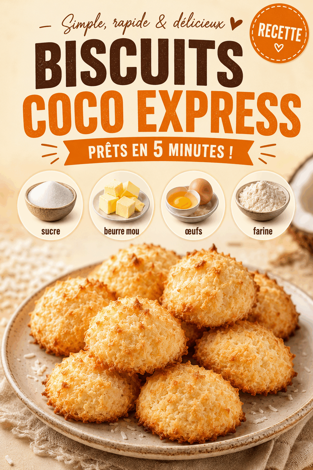 Biscuits Coco Express Prêts en 5 Minutes !