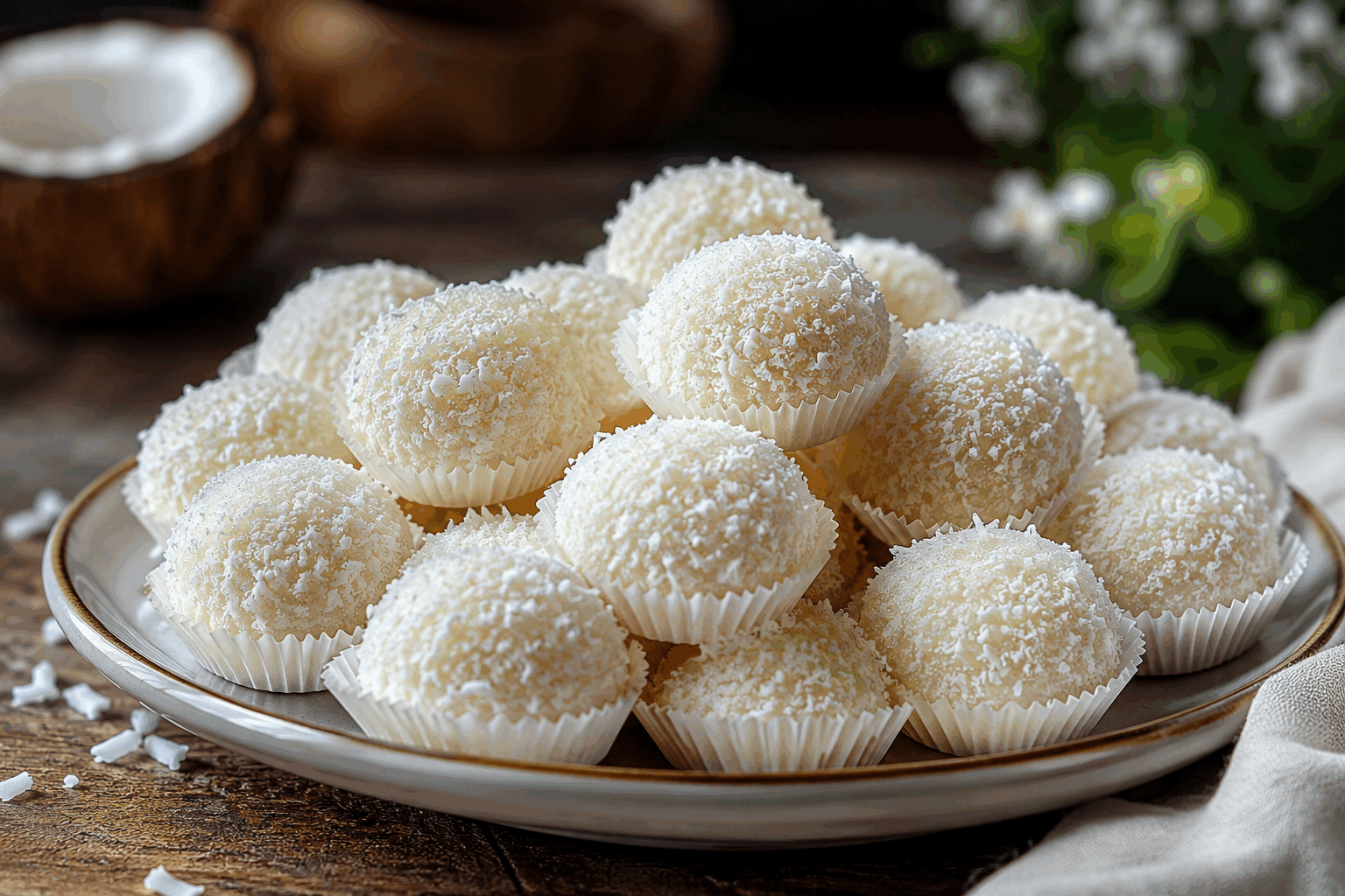 Biscuits fondants au Raffaello, prêts en 10 minutes, un vrai délice fondant ! ✨😍 Description Ces biscuits fondants au Raffaello sont une véritable gourmandise alliant douceur, onctuosité et croquant. Leur texture légère et fondante révèle le goût délicat de la noix de coco et de l’amande, inspirée des célèbres confiseries Raffaello. Parfaits pour un goûter rapide ou un dessert improvisé, ils se préparent en seulement 10 minutes. Informations Temps de préparation : 10 minutes Temps de cuisson : 8 minutes Nombre de portions : 12 biscuits Difficulté : Facile Ingrédients Pour la pâte 100 g de farine 50 g de sucre glace 50 g de beurre doux, mou 20 g de poudre d’amandes 30 g de noix de coco râpée 1 blanc d’œuf 1 pincée de sel Pour la garniture 12 noisettes entières (décortiquées) 12 Raffaello (pour décorer, optionnel) Un peu de noix de coco râpée supplémentaire pour saupoudrer Préparation Préchauffe le four à 180°C (chaleur statique). Dans un saladier, mélange la farine, la poudre d’amandes, la noix de coco râpée, le sucre glace et le sel. Incorpore le beurre mou par petits morceaux en sablant du bout des doigts jusqu’à obtenir une texture sableuse. Ajoute le blanc d’œuf et mélange rapidement pour former une pâte homogène mais encore souple. Forme 12 boules de pâte d’environ 25 g chacune, aplatis-les légèrement au creux de la main. Enfonce une noisette entière au centre de chaque biscuit puis dépose-les sur une plaque recouverte de papier sulfurisé. Parseme un peu de noix de coco râpée sur chaque biscuit pour renforcer le goût et la texture. Enfourne pour 7 à 8 minutes, jusqu’à ce que les bords soient légèrement dorés mais que les biscuits restent très tendres. Laisse refroidir quelques minutes avant de manipuler pour que la texture fondante se stabilise. Si désiré, décore chaque biscuit d’un demi Raffaello posé délicatement sur le dessus juste avant de servir. Astuces Utilise un beurre bien mou pour faciliter l’incorporation et obtenir une pâte homogène. Ne trop cuire les biscuits pour garder ce cœur fondant caractéristique. Tu peux remplacer la noisette par une amande entière pour varier selon tes préférences. Conserve les biscuits dans une boîte hermétique à température ambiante pour préserver leur fondant jusqu’à 3 jours. Service Servez ces biscuits fondants au Raffaello avec un thé noir ou un café pour un moment de douceur. Leur texture légère les rend parfaits pour un goûter improvisé, un dessert rapide ou même une petite gourmandise à partager lors d’un apéritif sucré. Présente-les sur un joli plat avec quelques Raffaello entiers pour renforcer le côté festif.