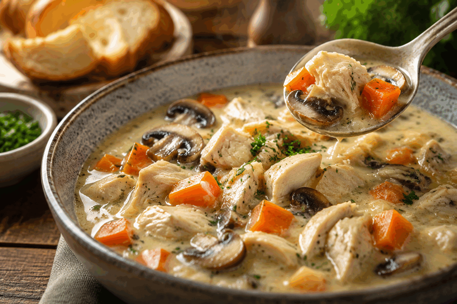 Blanquette de poulet : la recette simple et réconfortante qui fond en 30 minutes 🔥 Description La blanquette de poulet est un grand classique de la cuisine française, réputée pour sa sauce onctueuse et sa viande tendre. Ce plat réconfortant se distingue par sa cuisson douce et sa sauce blanche crémeuse, idéale pour un repas familial chaleureux. Facile et rapide, cette version se prépare en seulement 30 minutes, parfaite pour un dîner savoureux sans prise de tête. Informations Temps de préparation : 10 minutes Temps de cuisson : 20 minutes Nombre de portions : 4 personnes Difficulté : Facile Ingrédients Pour la blanquette 600 g de blancs de poulet 1 carotte moyenne 1 oignon 1 bouquet garni (thym, laurier, persil) 150 g de champignons de Paris frais 30 g de beurre 1 cuillère à soupe d'huile d'olive Sel et poivre du moulin Pour la sauce blanche 30 g de beurre 30 g de farine 250 ml de bouillon de volaille 125 ml de crème fraîche épaisse 1 jaune d'œuf Jus d’un demi-citron Préparation Coupe les blancs de poulet en morceaux réguliers. Épluche et coupe la carotte en rondelles, émince l'oignon. Dans une casserole, fais chauffer l'huile d'olive avec 30 g de beurre. Fais dorer rapidement les morceaux de poulet sur toutes les faces sans les colorer excessivement. Ajoute l’oignon, la carotte et le bouquet garni. Couvre d’eau à hauteur, sale légèrement, puis laisse mijoter à feu doux pendant 15 minutes. Pendant ce temps, nettoie et coupe les champignons en lamelles. Fais-les revenir dans une poêle avec un peu de beurre jusqu’à ce qu’ils soient dorés puis réserve. Prépare un roux blanc en faisant fondre 30 g de beurre dans une casserole. Ajoute la farine d’un seul coup et mélange vivement avec un fouet. Laisse cuire 2 minutes sans coloration. Enlève le bouquet garni de la préparation au poulet. Verse petit à petit le bouillon de cuisson dessus, en remuant bien pour éviter les grumeaux et faire épaissir la sauce. Incorpore ensuite la crème fraîche, puis ajoute les champignons dans la sauce. Chauffe doucement sans faire bouillir. Dans un petit bol, bats le jaune d’œuf avec le jus de citron. Verse une louche de sauce chaude dans ce mélange pour le tempérer, puis reverse le tout dans la casserole. Remue vivement et retire du feu pour ne pas faire coaguler le jaune. Rectifie l’assaisonnement en sel et poivre. Serre bien chaud, idéalement accompagné de riz blanc ou de petites pommes de terre vapeur. Astuces Ne colore pas trop le poulet : la blanquette se doit d’être délicatement blanche. Pour une version plus légère, remplace la crème par du fromage blanc à 20% de matière grasse. Tu peux préparer le bouillon maison pour plus de goût, avec un cube de volaille si tu manques de temps. Ne fais pas bouillir la sauce après l’ajout du jaune d’œuf pour éviter qu’il ne coagule et rende la sauce granuleuse. Service La blanquette de poulet se sert bien chaude, nappée de sa sauce crémeuse, accompagnée d’un riz basmati ou de pommes de terre vapeur à la française. Parfait pour un déjeuner en famille ou un dîner convivial où tout le monde retrouve le goût authentique de la cuisine maison.