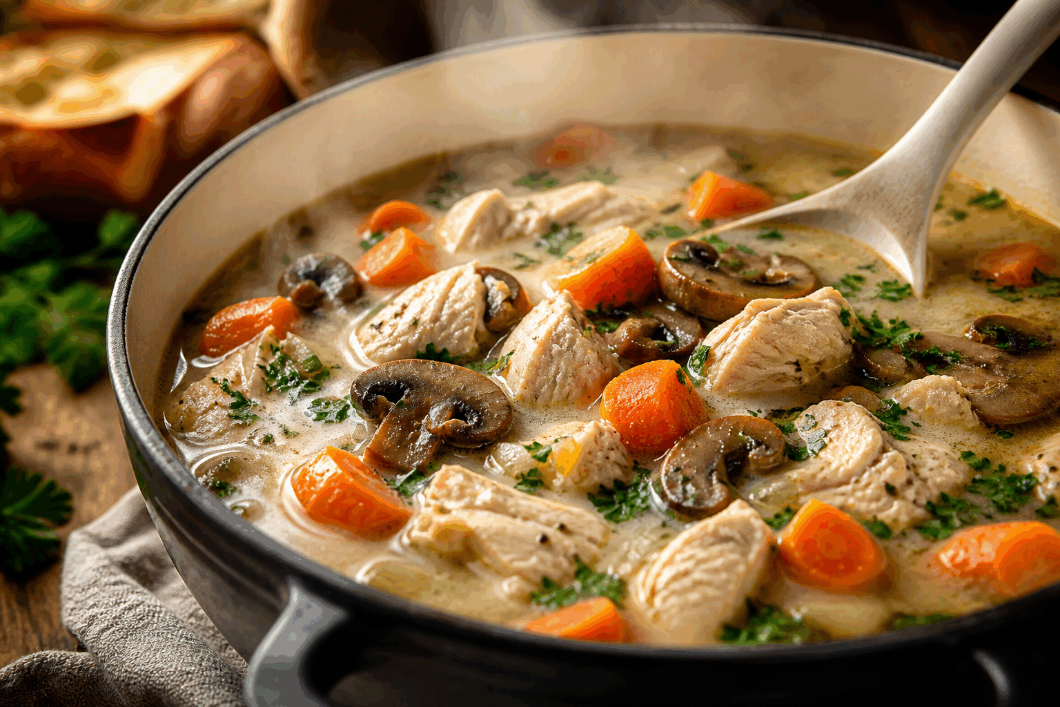 Blanquette de poulet maison en 20 min : la recette simple que tout le monde adore 😍