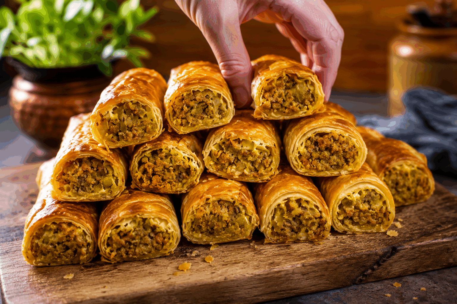 Boreks croustillants au four, la recette secrète turque sans friture qui va vous surprendre 🔥 Description Les boreks sont des pâtisseries feuilletées très populaires en Turquie, traditionnellement croustillantes et savoureuses. Cette version au four, sans friture, offre une texture légère et dorée, parfaite pour une entrée ou un apéritif convivial. Garnis d’un mélange de fromage et d’herbes fraîches, ces boreks raviront vos invités par leur goût authentique et leur simplicité de préparation. Informations Temps de préparation : 25 minutes Temps de cuisson : 30 minutes Nombre de portions : 8 pièces Difficulté : Facile Ingrédients Pour la pâte 250 g de pâte filo (ou yufka si disponible) 60 ml d’huile d’olive 30 g de beurre fondu Pour la garniture 150 g de fromage feta émietté 100 g de ricotta ou fromage frais de type fromage blanc égoutté 1 œuf 2 cuillères à soupe de persil frais haché 1 cuillère à soupe de menthe fraîche hachée (facultatif) Poivre noir fraîchement moulu Une pincée de sel (à ajuster selon le fromage) Préparation Préchauffe le four à 180°C (chaleur tournante de préférence). Dans un bol, mélange le fromage feta, la ricotta, l’œuf, le persil, la menthe, le poivre et le sel jusqu’à obtenir une préparation homogène. Sur un plan de travail propre, déploie une feuille de pâte filo et badigeonne-la délicatement avec un mélange moitié huile d’olive moitié beurre fondu à l’aide d’un pinceau. Place une deuxième feuille de pâte par-dessus et répète l’opération de badigeonnage. Découpe la superposition de feuilles en rectangles d’environ 10 cm sur 15 cm. Dépose une cuillère à soupe de garniture à une extrémité de chaque rectangle, puis roule la pâte en forme de cigare ou de petit rouleau. Place les rouleaux sur une plaque de cuisson recouverte de papier sulfurisé, en espaçant légèrement les pièces. Badigeonne le dessus des boreks avec le reste d’huile/beurre pour assurer une belle coloration dorée. Enfourne pour 25 à 30 minutes jusqu’à ce que les boreks soient bien dorés et croustillants. Sors-les du four et laisse reposer 5 minutes avant de servir. Astuces Manipule la pâte filo avec précaution pour éviter qu’elle ne se déchire, elle est très fine et fragile. Si la pâte filo sèche trop vite, couvre-la avec un linge humide pour la garder souple pendant le montage. Tu peux remplacer la ricotta par du fromage frais type « Saint-Môret » pour une garniture plus crémeuse. Sers ces boreks tièdes, ils sont encore meilleurs et beaucoup plus croustillants. Service Ces boreks croustillants se dégustent idéalement en apéritif ou en entrée, accompagnés d’une salade fraîche et d’un yaourt nature parfumé à l’ail ou à la menthe. Ils conviennent parfaitement pour un repas convivial entre amis ou lors d’un brunch aux saveurs méditerranéennes.