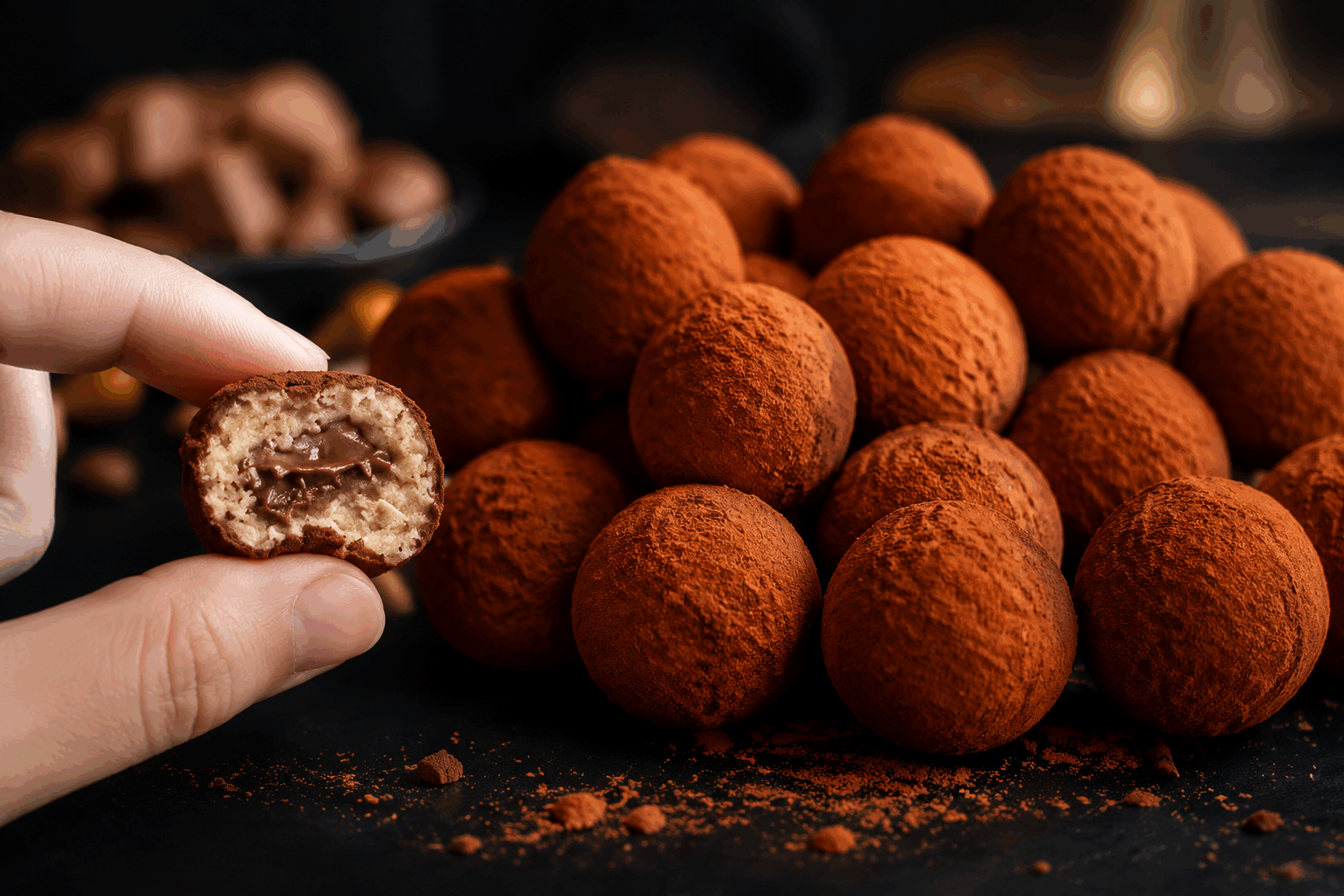 Boules tiramisu fondantes prêtes en 10 minutes, sans cuisson ni prises de tête 🎄👌 Description Ces boules tiramisu sont une déclinaison rapide et gourmande du célèbre dessert italien, idéale pour les fêtes de fin d’année. Fondantes en bouche et parfumées au café et au mascarpone, elles se préparent en un clin d’œil, sans cuisson ni complications. Un délice festif à partager autour d’un bon café ou d’un verre de vin doux. Informations Temps de préparation : 10 minutes Temps de cuisson : 0 minute Nombre de portions : 12 pièces Difficulté : Facile Ingrédients Pour les boules tiramisu 250 g de mascarpone 100 g de biscuits à la cuillère émiettés 50 ml de café fort refroidi 30 g de sucre glace 1 cuillère à café d’extrait de vanille 2 cuillères à soupe de liqueur de café (facultatif) 2 cuillères à soupe de cacao en poudre non sucré Quelques copeaux de chocolat noir pour la décoration Préparation Mélange le mascarpone avec le sucre glace et l’extrait de vanille jusqu’à obtenir une crème lisse. Dans un bol, mélange les biscuits émiettés avec le café et la liqueur de café jusqu’à ce qu’ils soient bien imbibés sans devenir pâteux. Incorpore délicatement les biscuits imbibés à la crème de mascarpone pour former une pâte homogène. Façonne des petites boules d’environ 3 cm de diamètre avec les mains légèrement humides pour éviter que ça colle. Roulez chaque boule dans le cacao en poudre pour les enrober uniformément. Dépose les boules sur un plat et ajoute quelques copeaux de chocolat sur le dessus pour la touche finale. Réfrigère au moins 30 minutes avant de servir pour qu’elles prennent bien et soient encore plus fondantes. Astuces Utilise un café bien corsé et refroidi pour ne pas altérer la texture des boules. Si tu n’as pas de liqueur de café, ajoute simplement un peu d’extrait de café ou un peu plus de café liquide. Pour des boules encore plus gourmandes, tu peux ajouter une pointe de poudre d’amande ou de noisette aux biscuits. Conserve les boules dans une boîte hermétique au réfrigérateur et consomme-les dans les 48 heures pour garder leur fraîcheur. Service Présente les boules tiramisu dans de petites caissettes en papier ou sur un plateau décoré pour un effet festif. Elles accompagnent parfaitement un café, un thé ou un digestif lors d’un dessert convivial ou d’un buffet de fêtes.