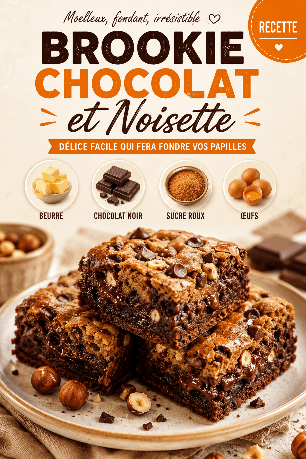 Brookie Chocolat et Noisette : Délice Facile qui Fera Fondre vos Papilles